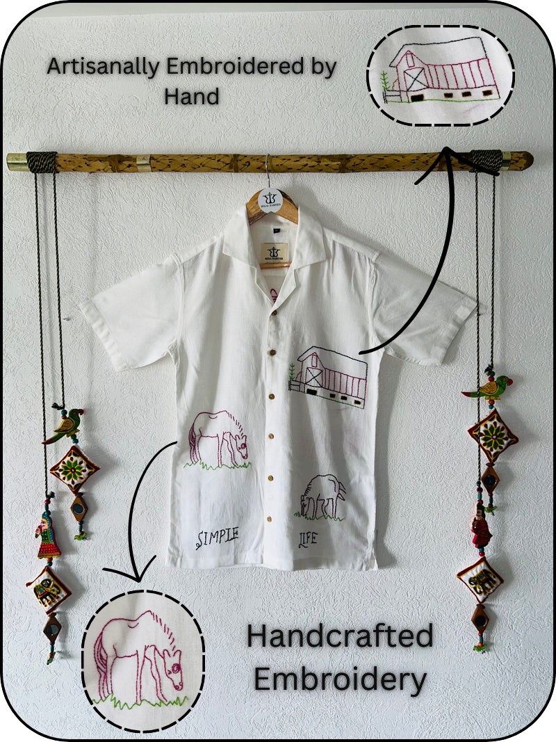 men's embroidered shirts designed with Simple life