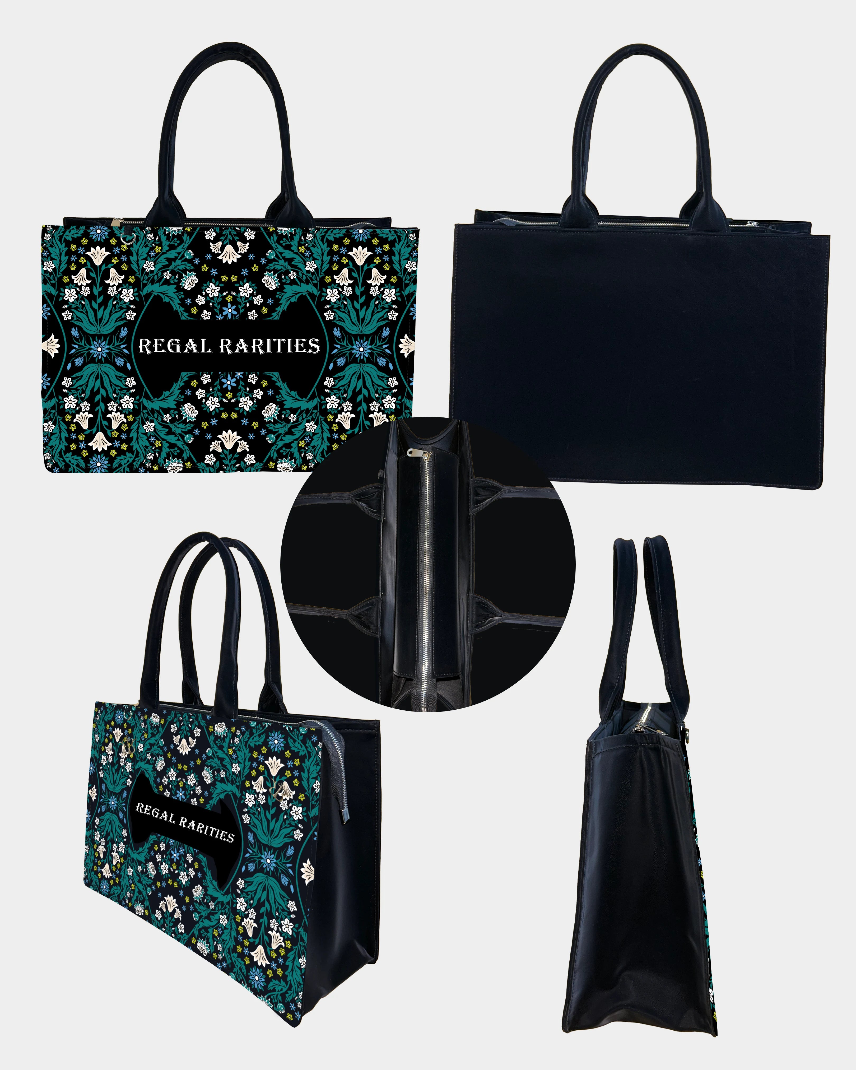 Retro Wildflower Mandala Customized Tote Bag – Perfect Gift for Her