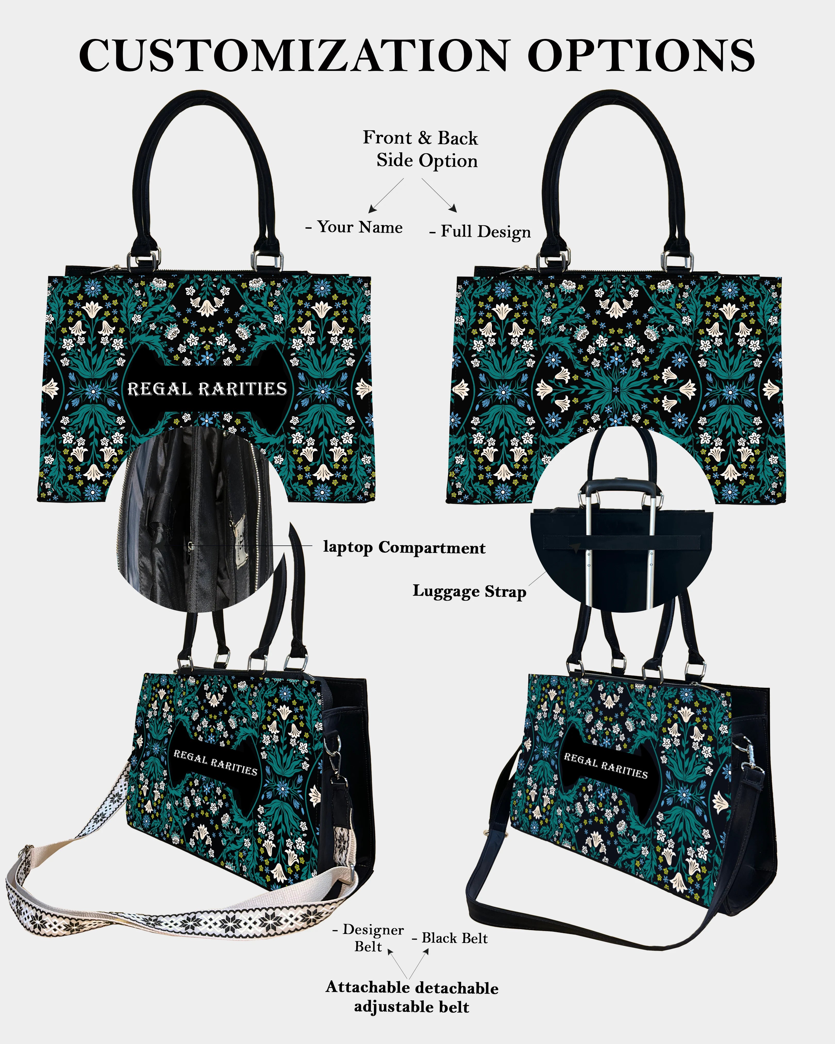 Retro Wildflower Mandala Customized Crossbody Sling Bag – Perfect Gift for Her