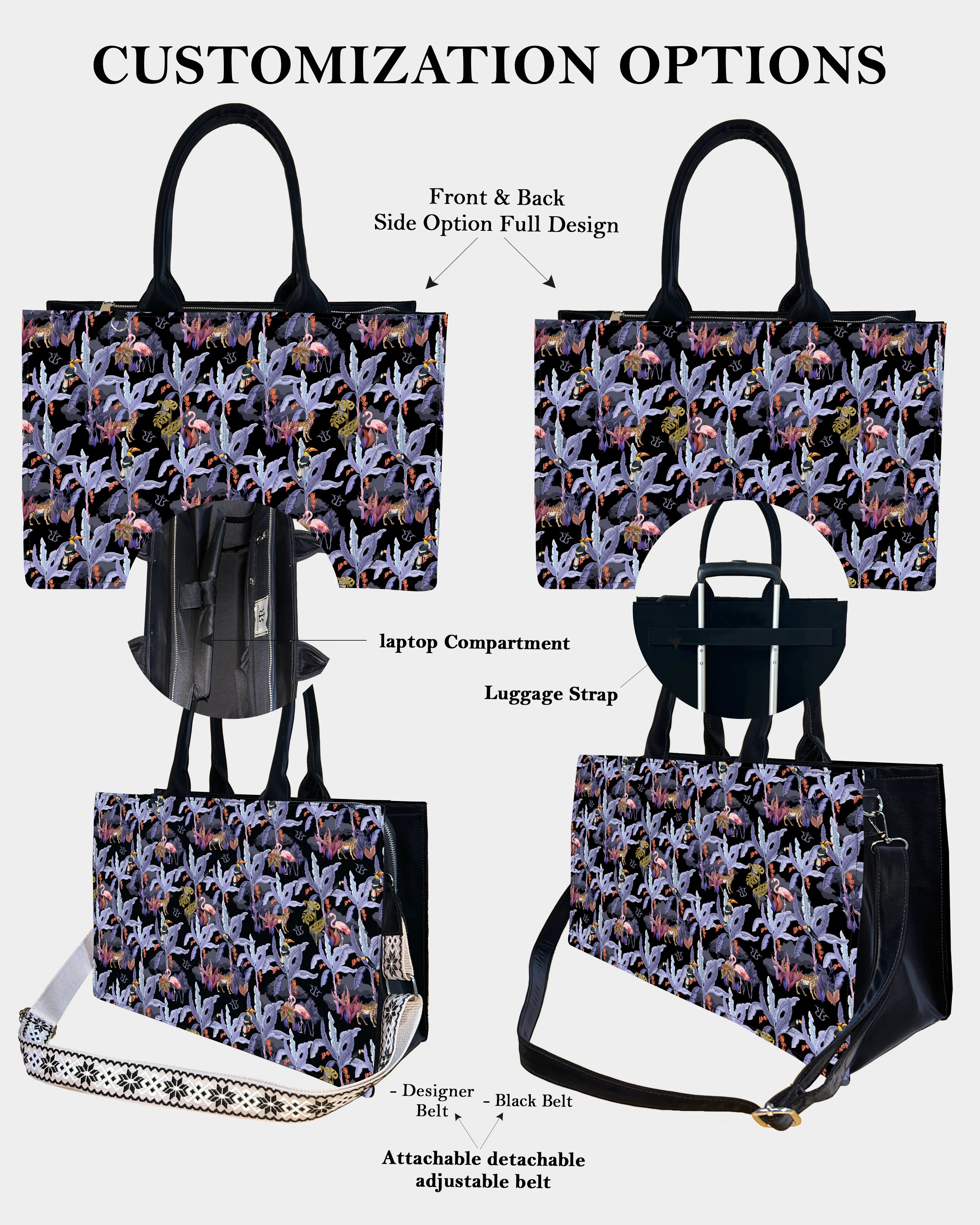 Lavender Safari Designer Tote Bag – Creative Gift Idea