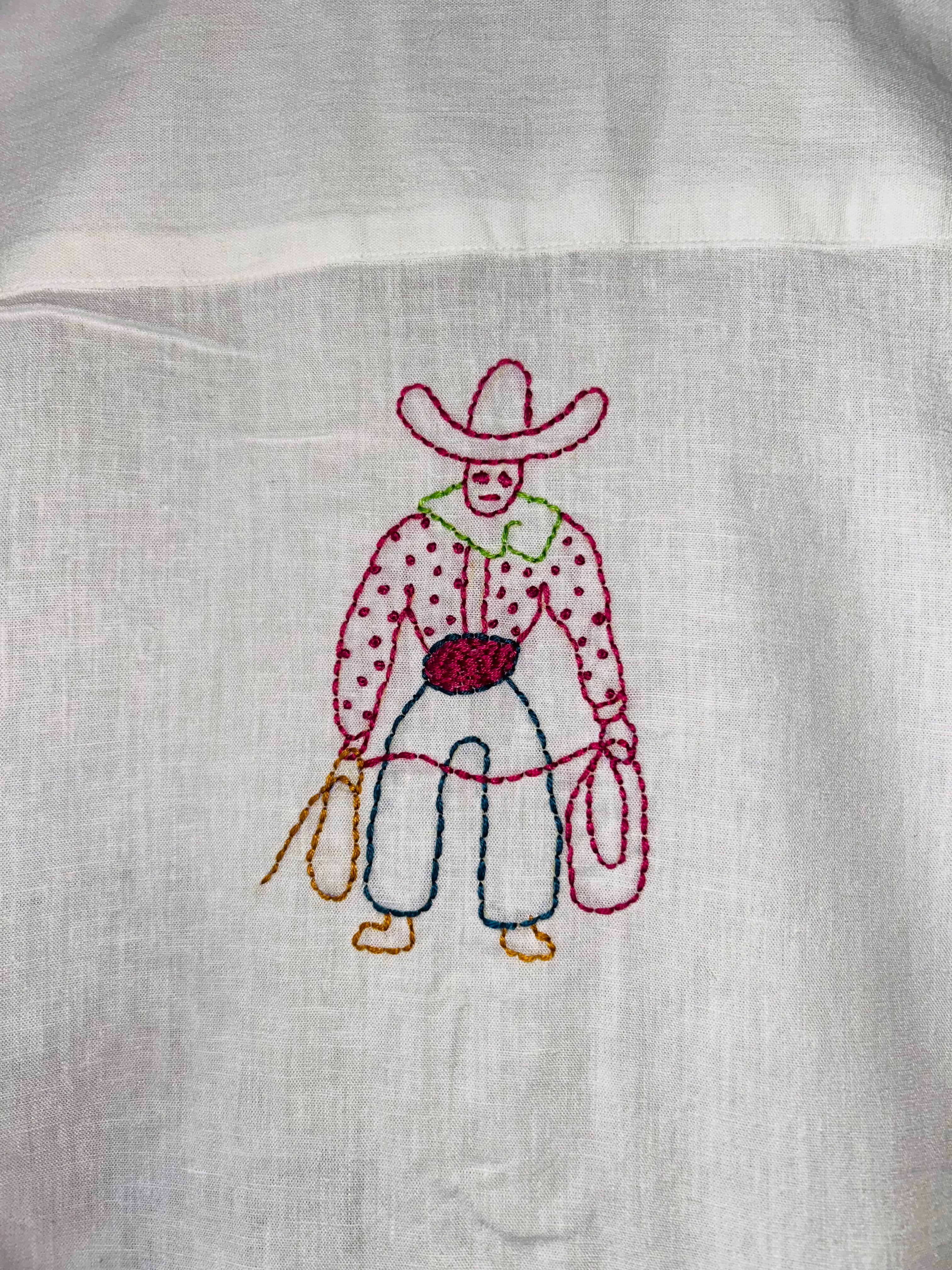 Hand Embroidered Shirt with Pastoral Simplicity Design