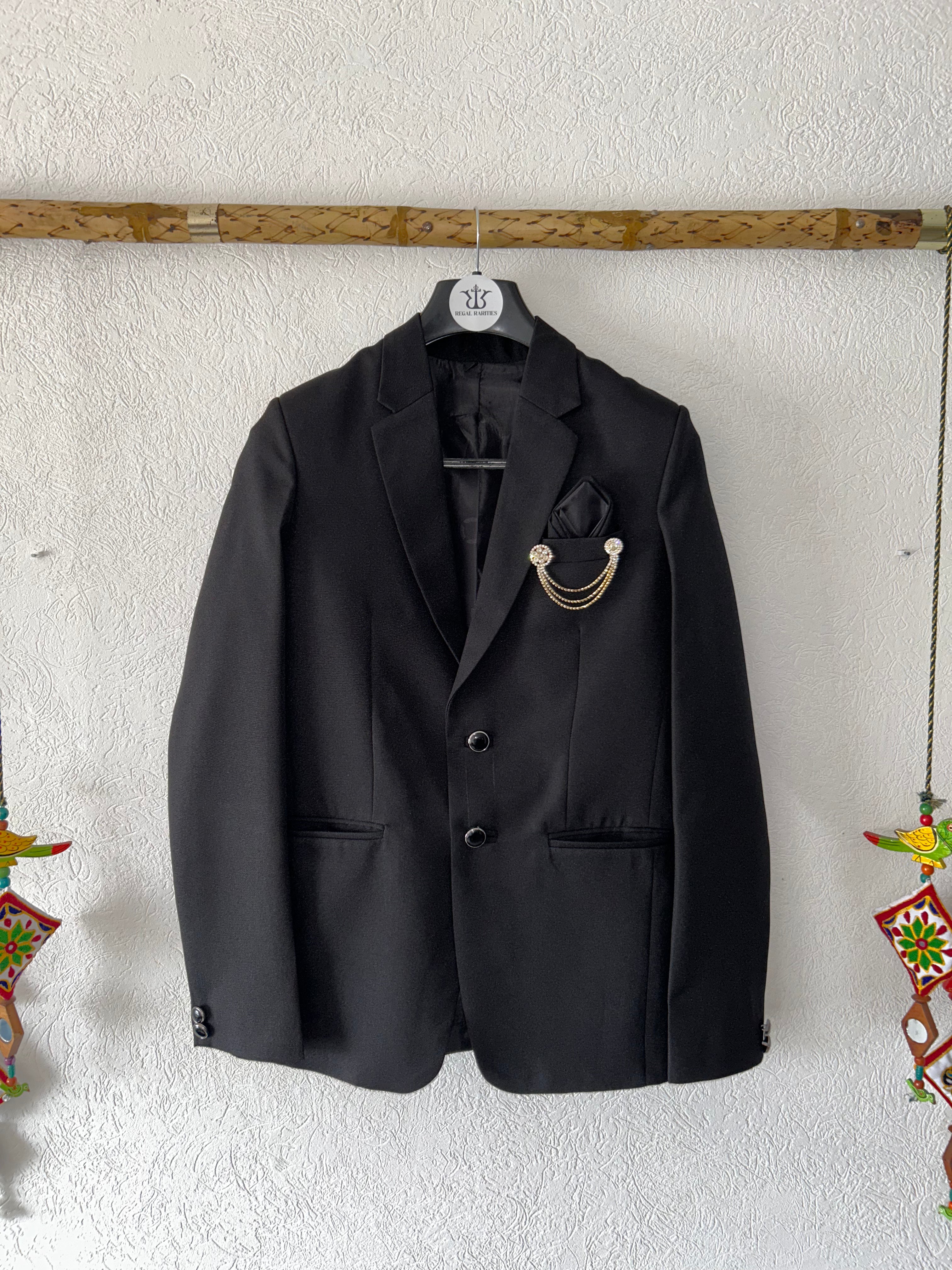Elegant Charcoal Black Blazer