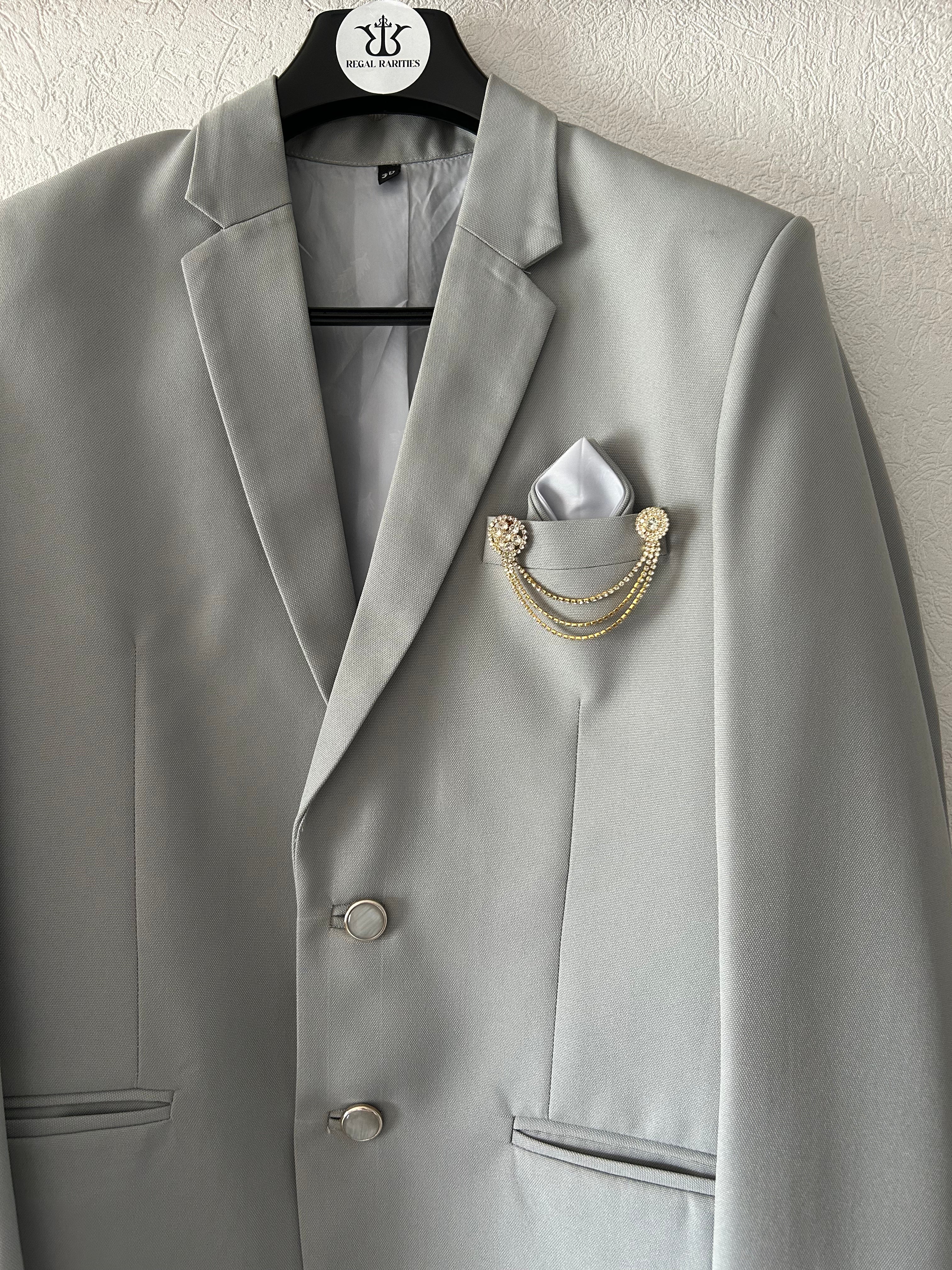 Elegant Stone Grey Blazer