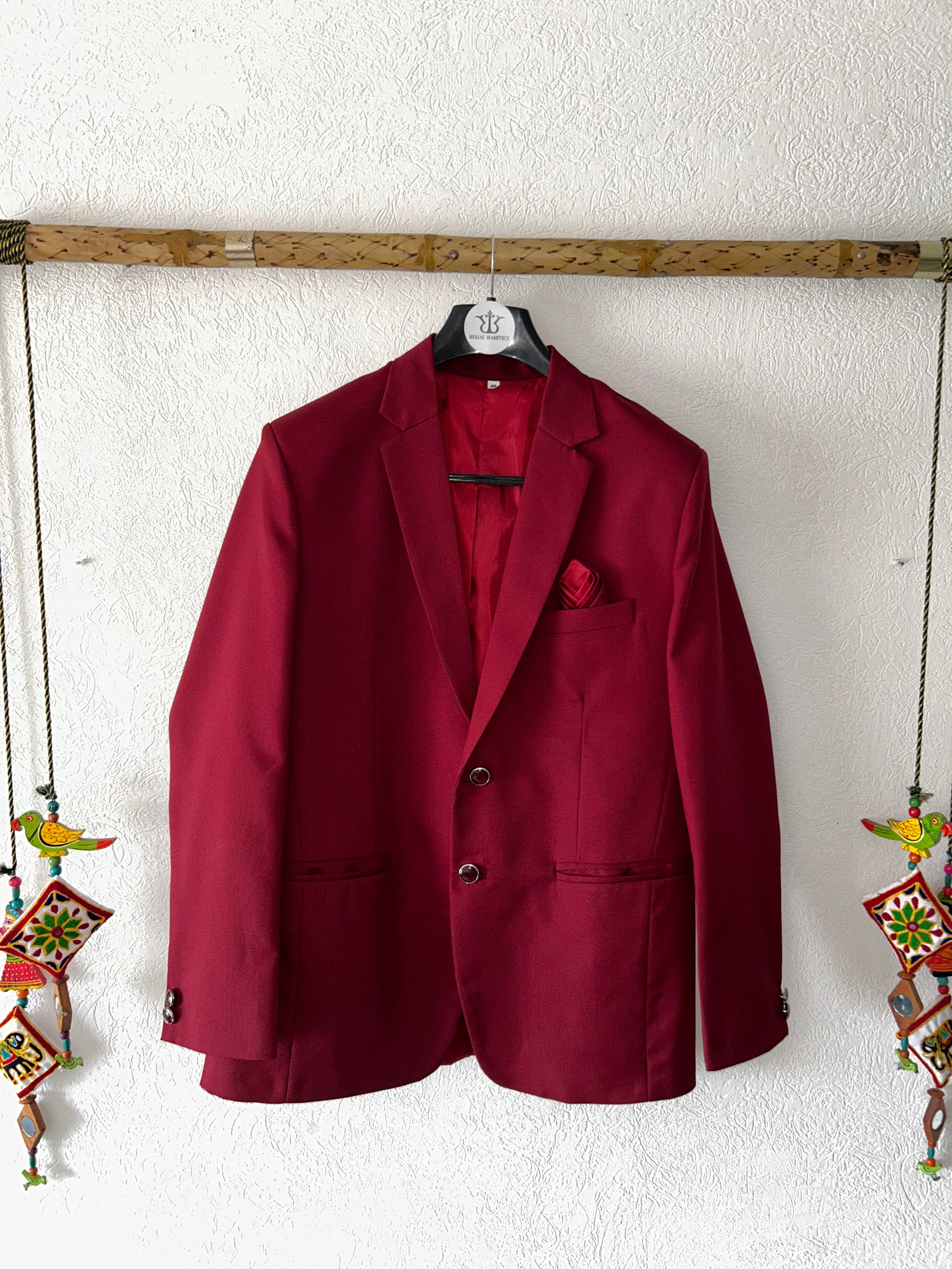 Elegant Oxblood Blazer