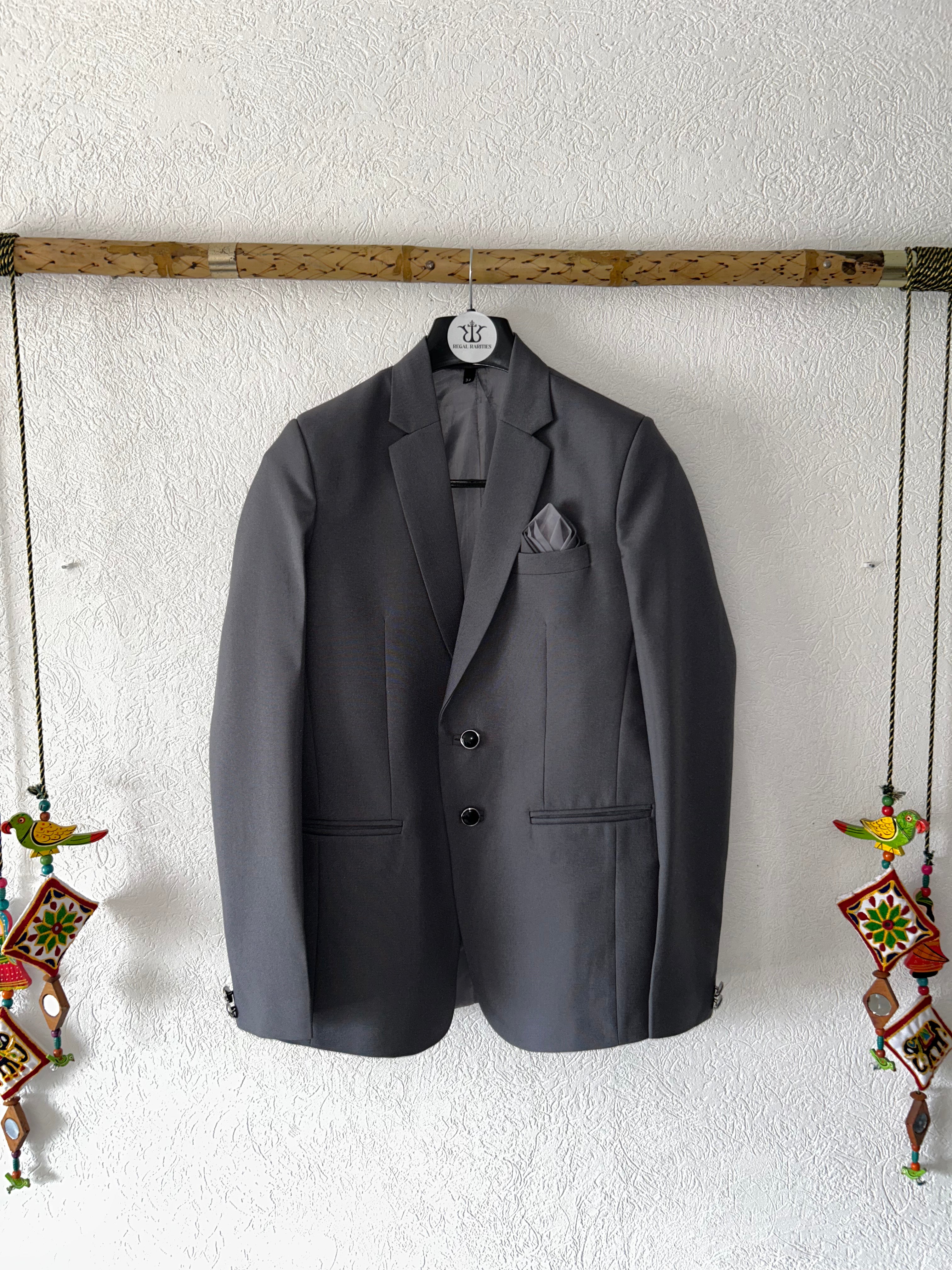 Elegant Charcoal Gray Blazer