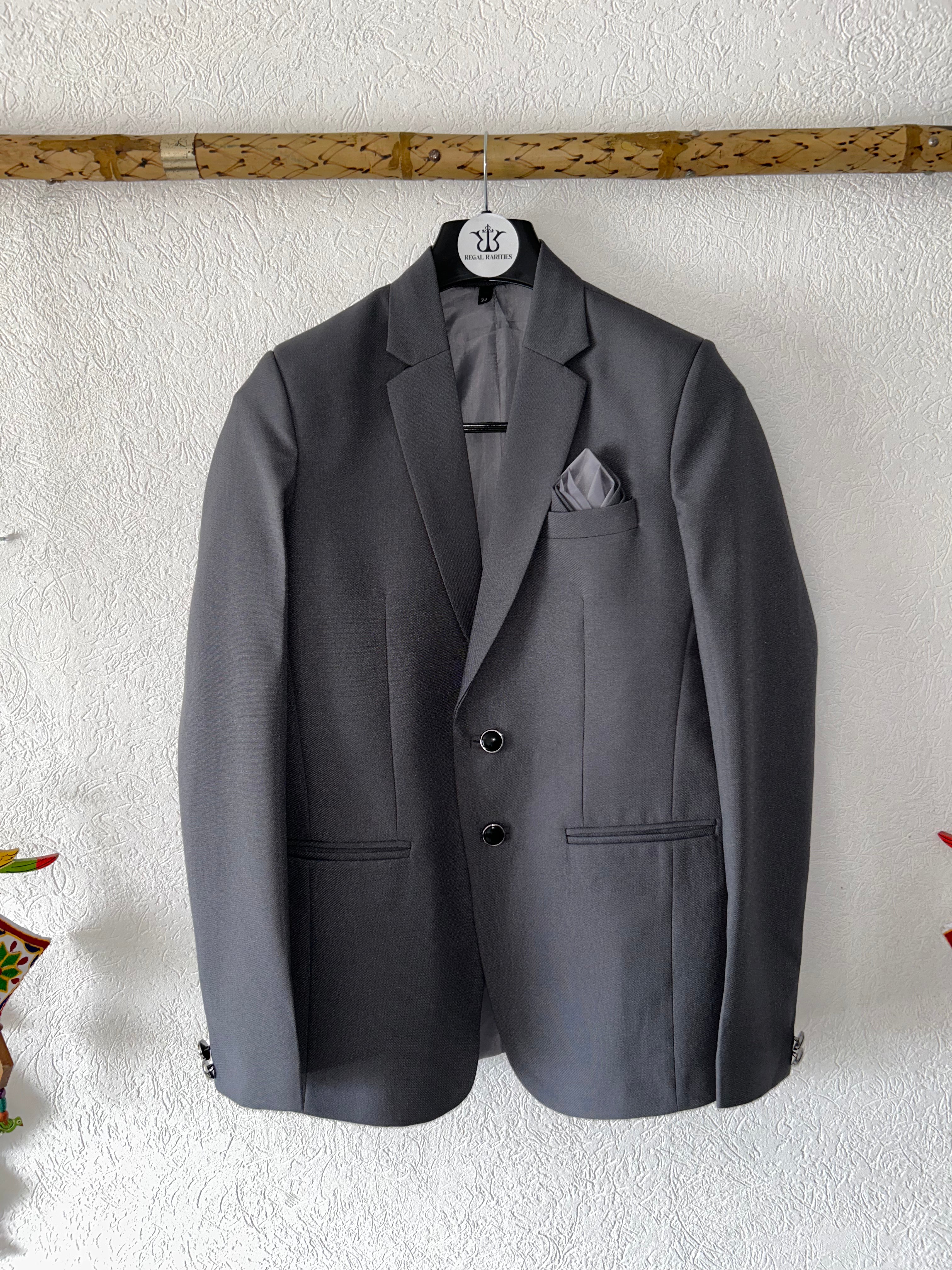 Elegant Charcoal Gray Blazer