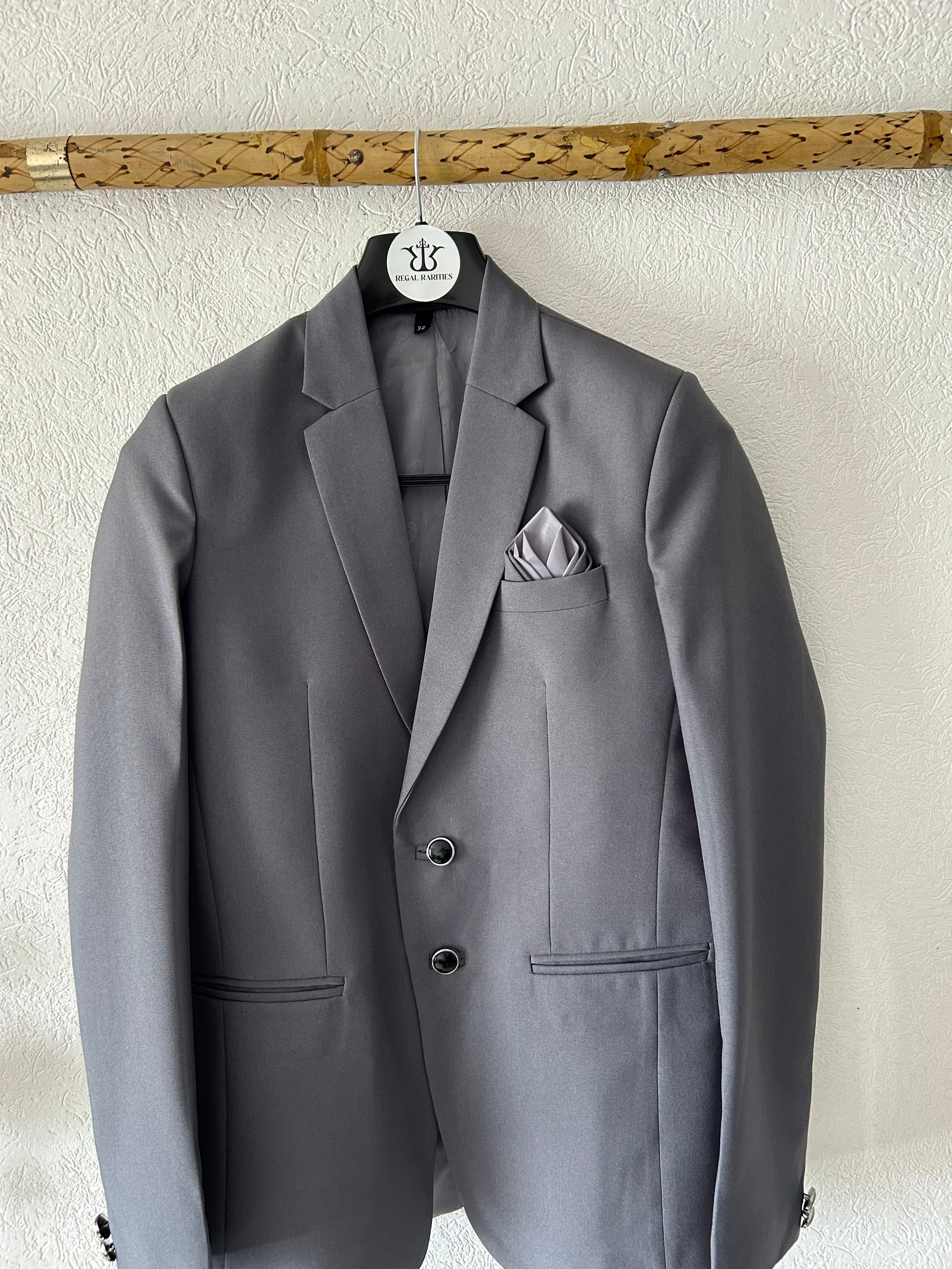 Elegant Charcoal Gray Blazer