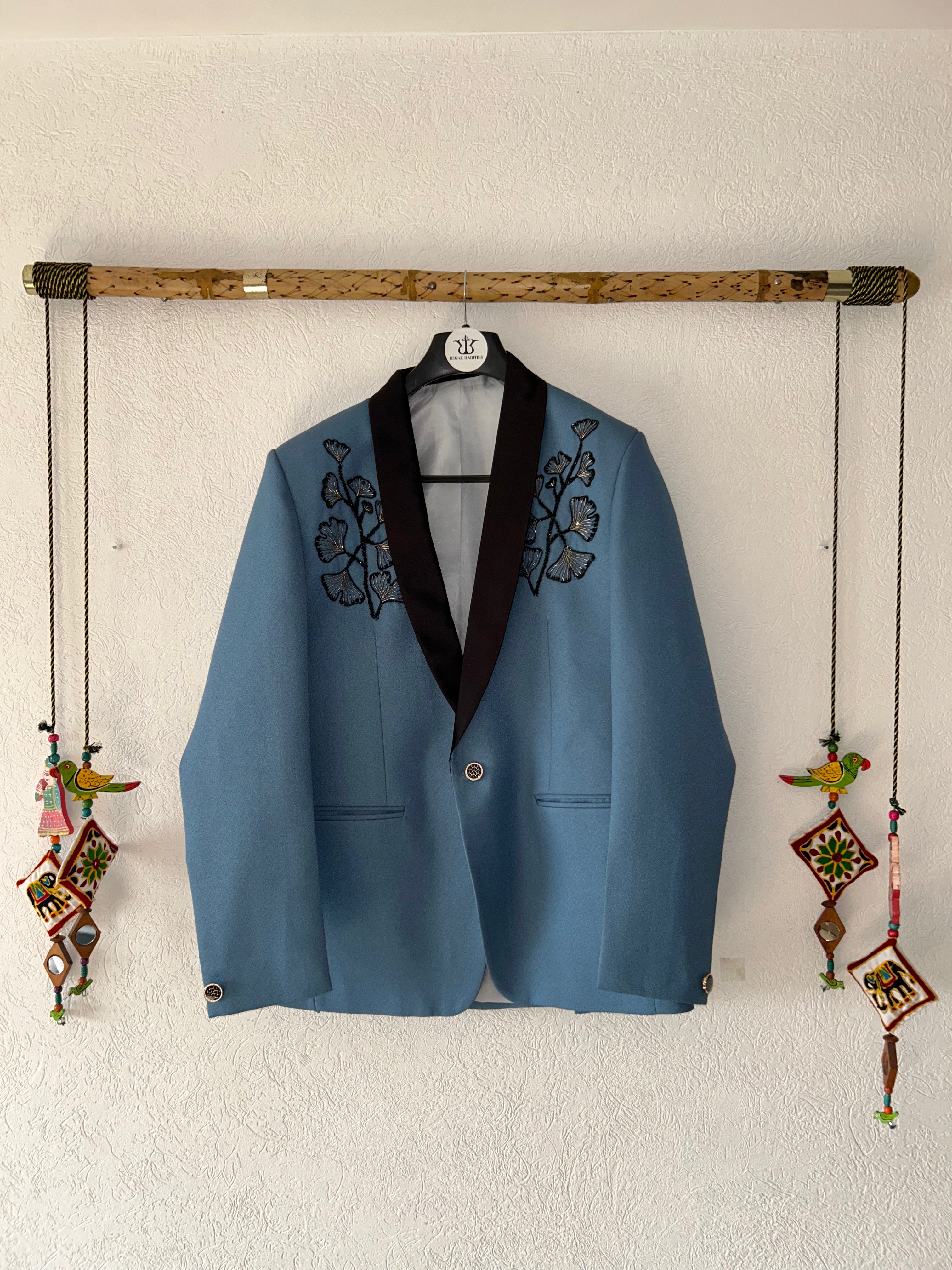 Le Leafy Breeze – Hand Embroidered Blazer