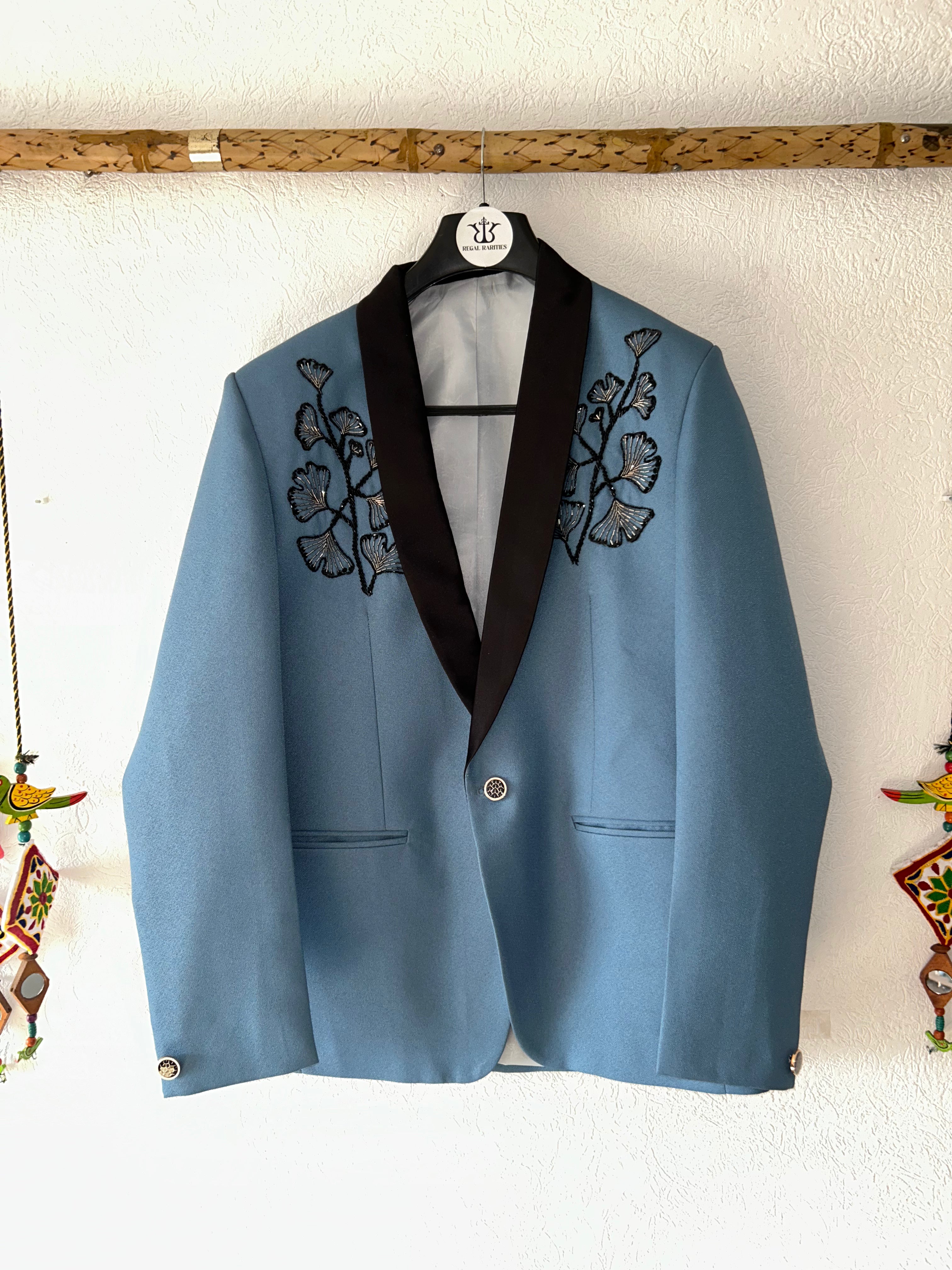 Le Leafy Breeze – Hand Embroidered Blazer