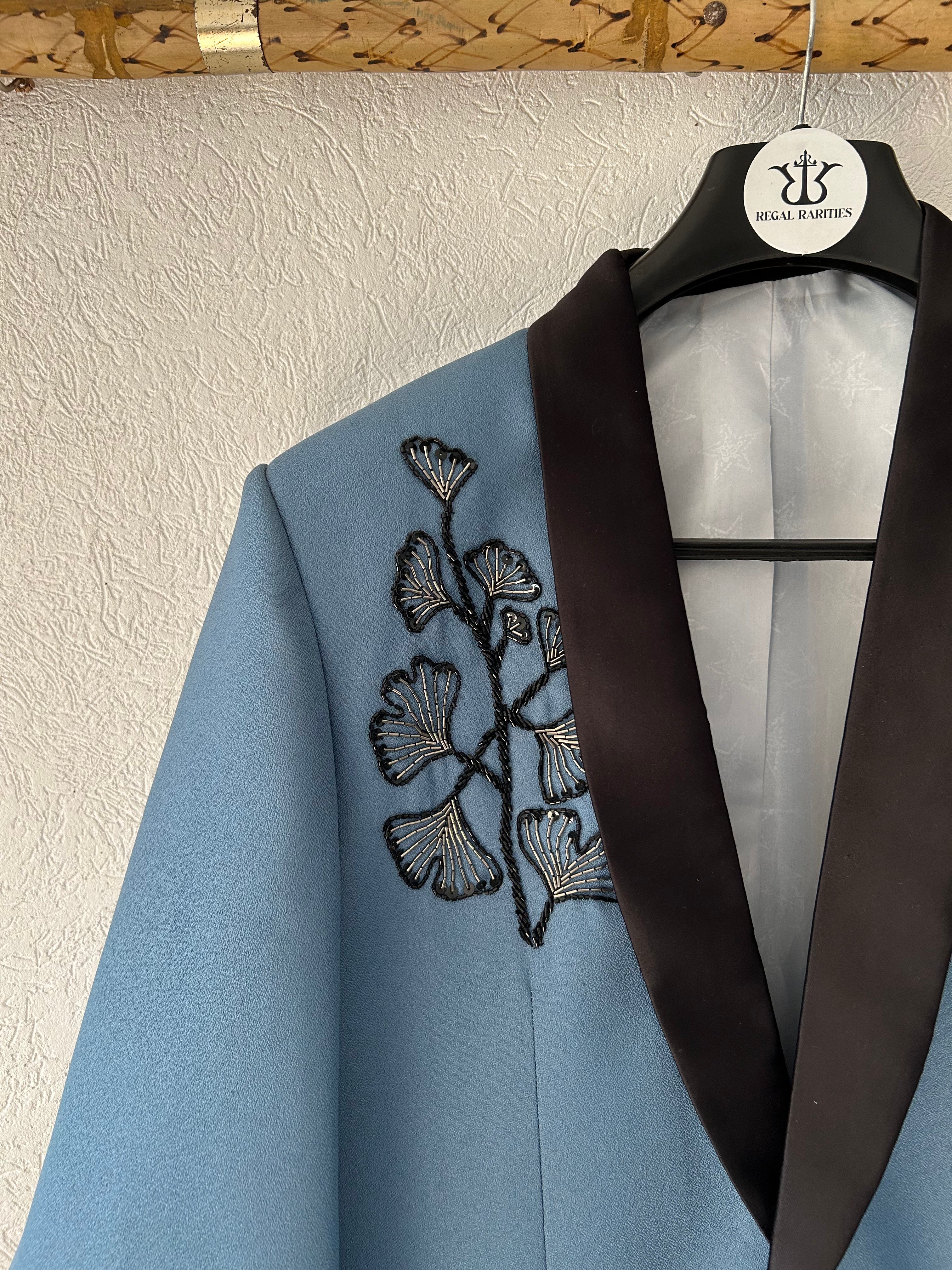 Le Leafy Breeze – Hand Embroidered Blazer