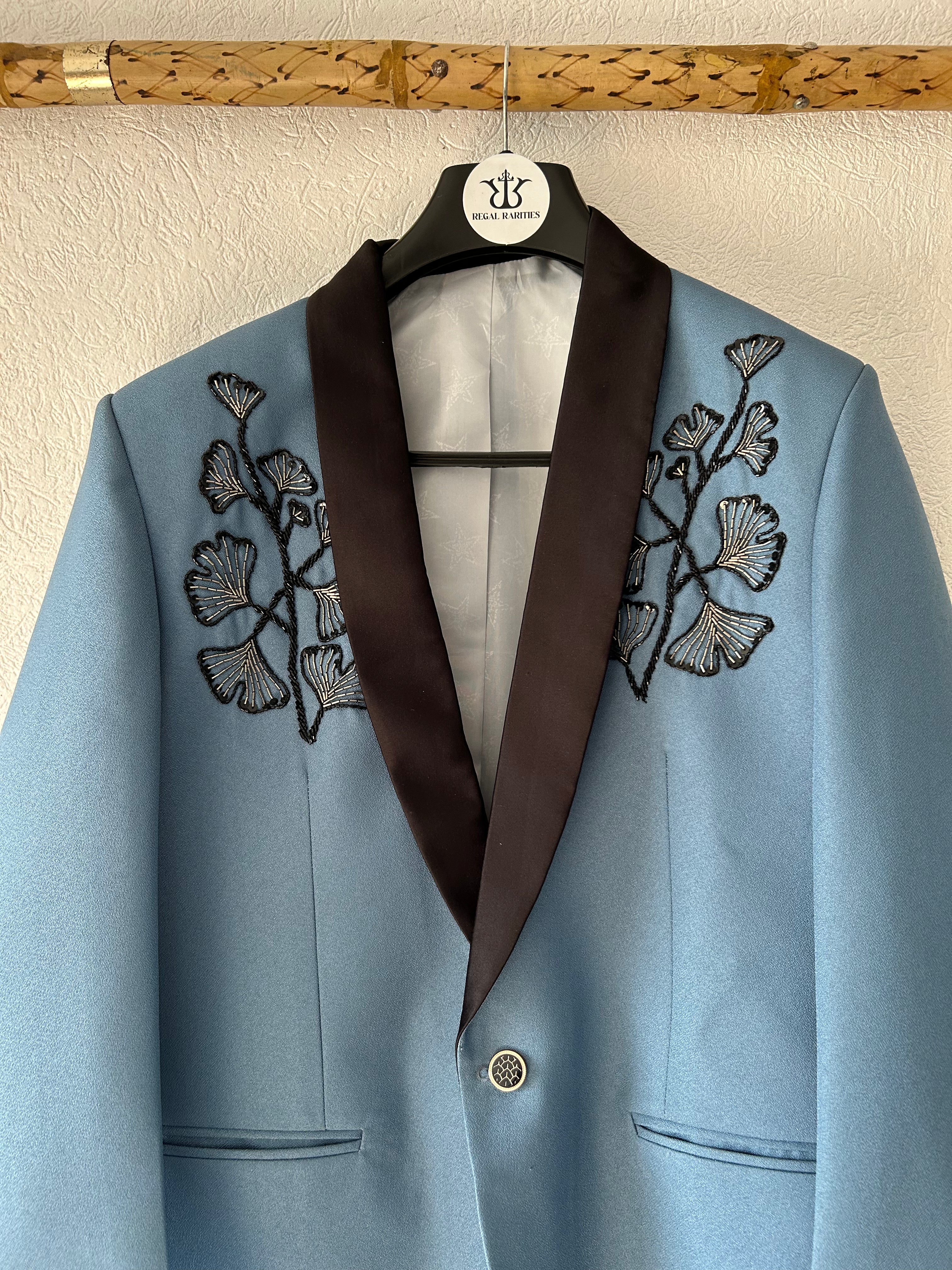 Le Leafy Breeze – Hand Embroidered Blazer