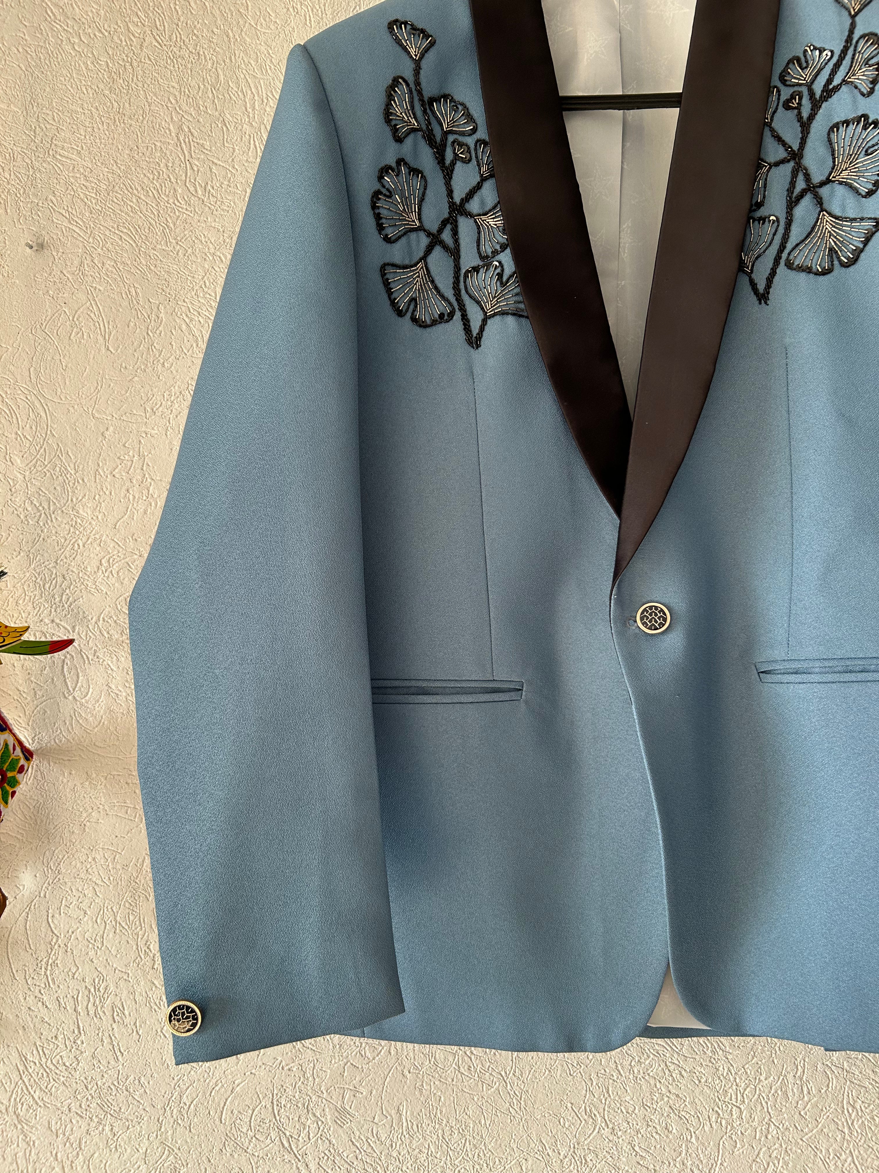 Le Leafy Breeze – Hand Embroidered Blazer