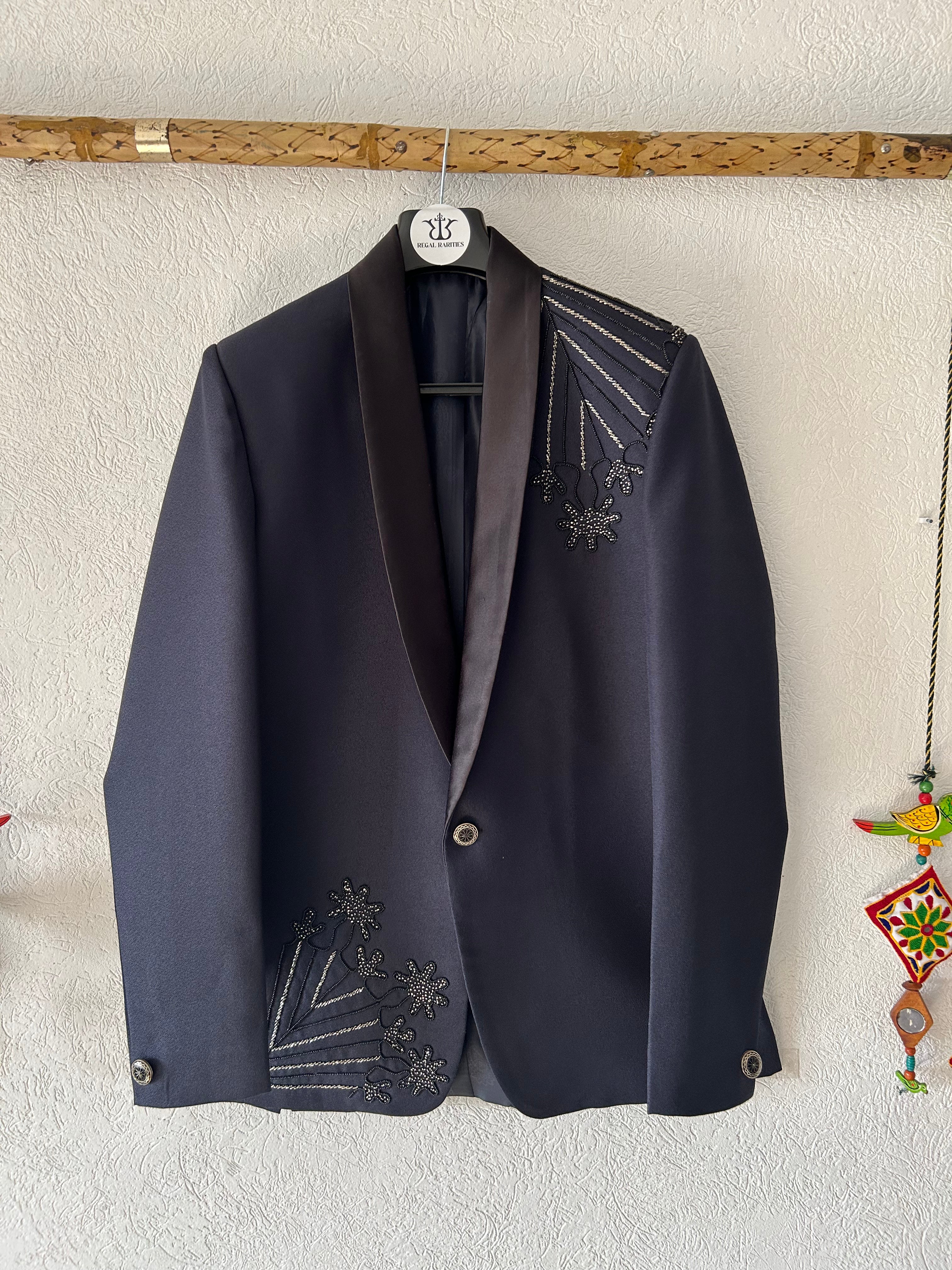 Le Midnight Onyx – Hand Embroidered Blazer
