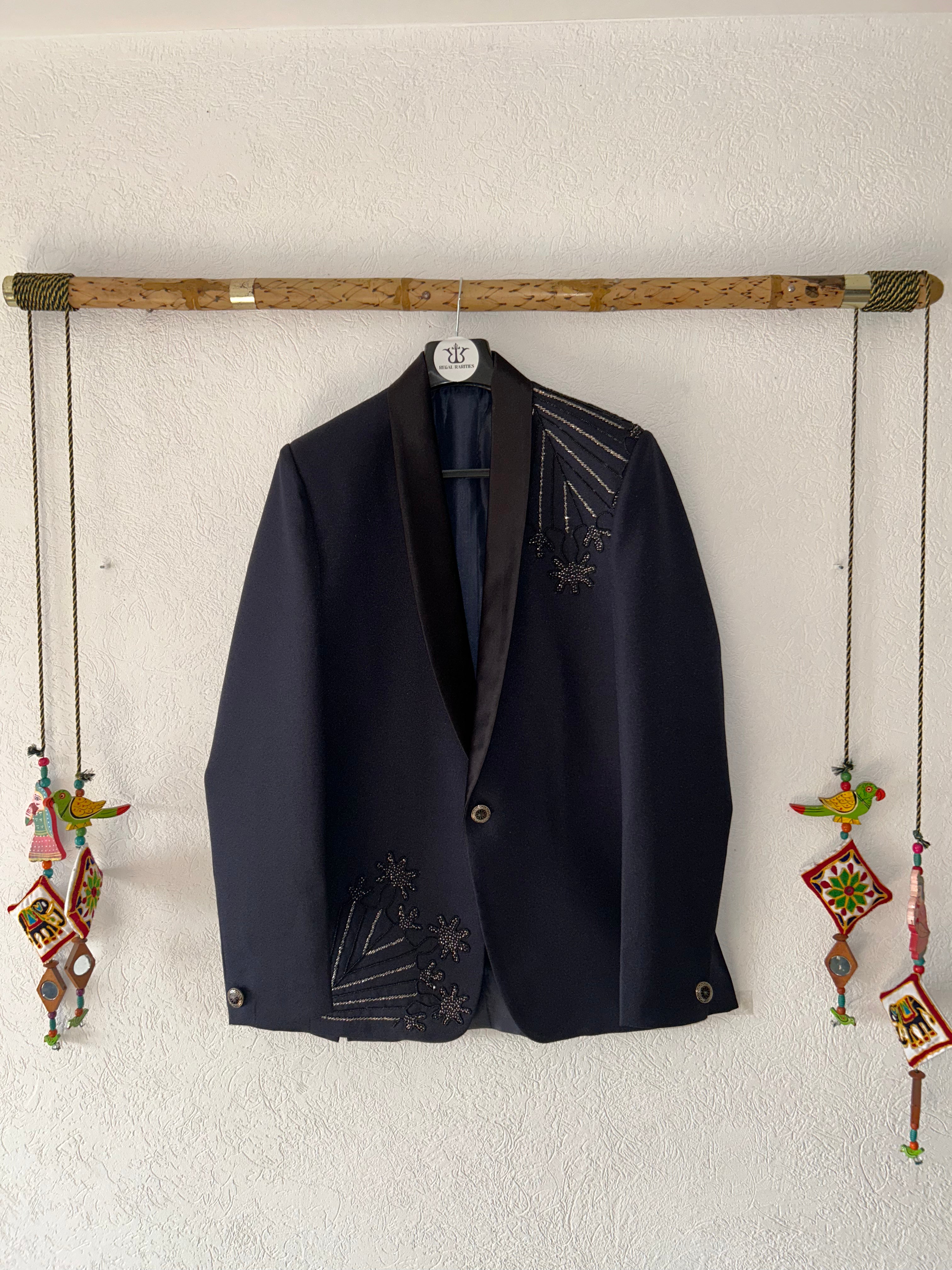 Le Midnight Onyx – Hand Embroidered Blazer