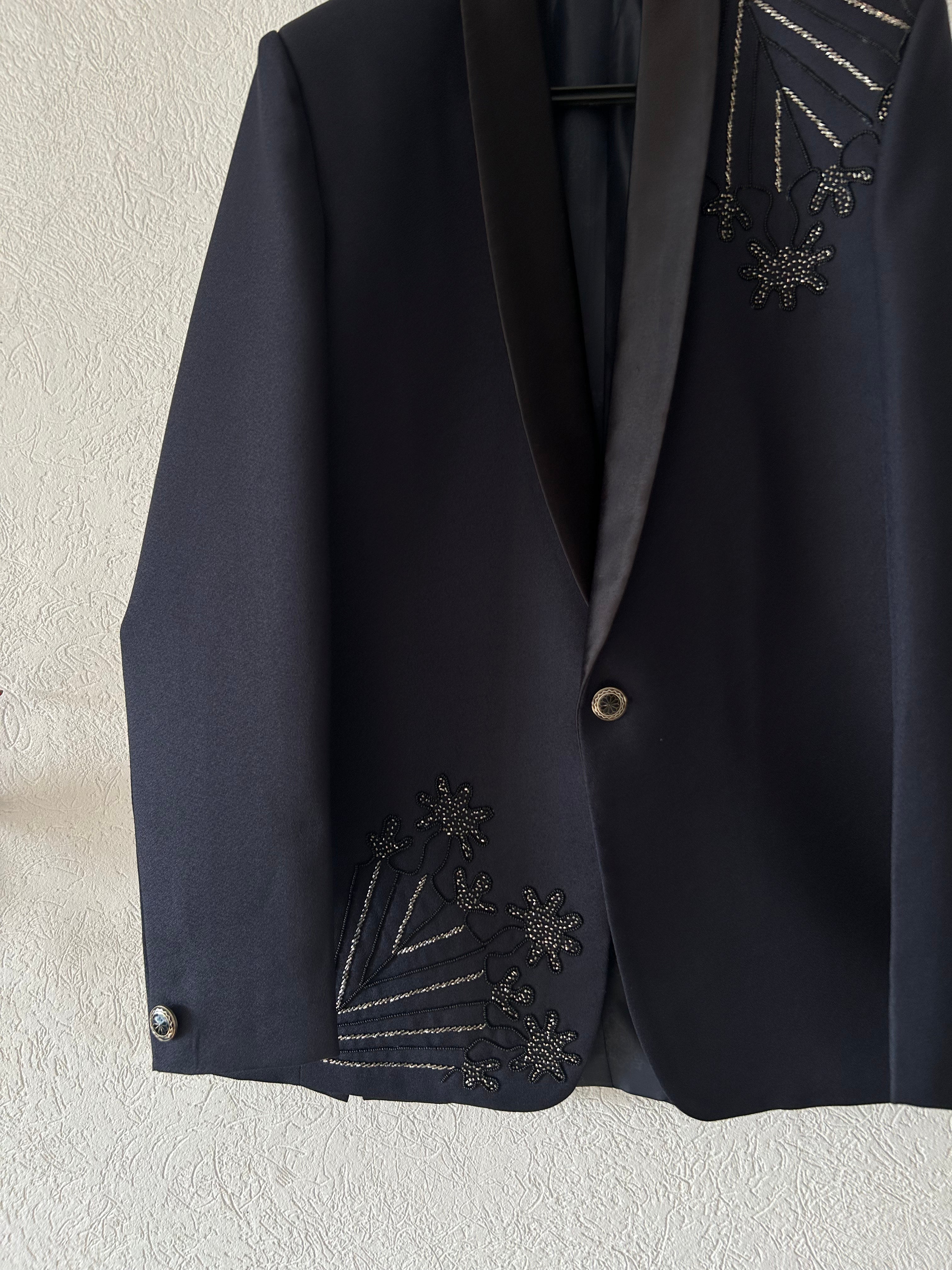 Le Midnight Onyx – Hand Embroidered Blazer