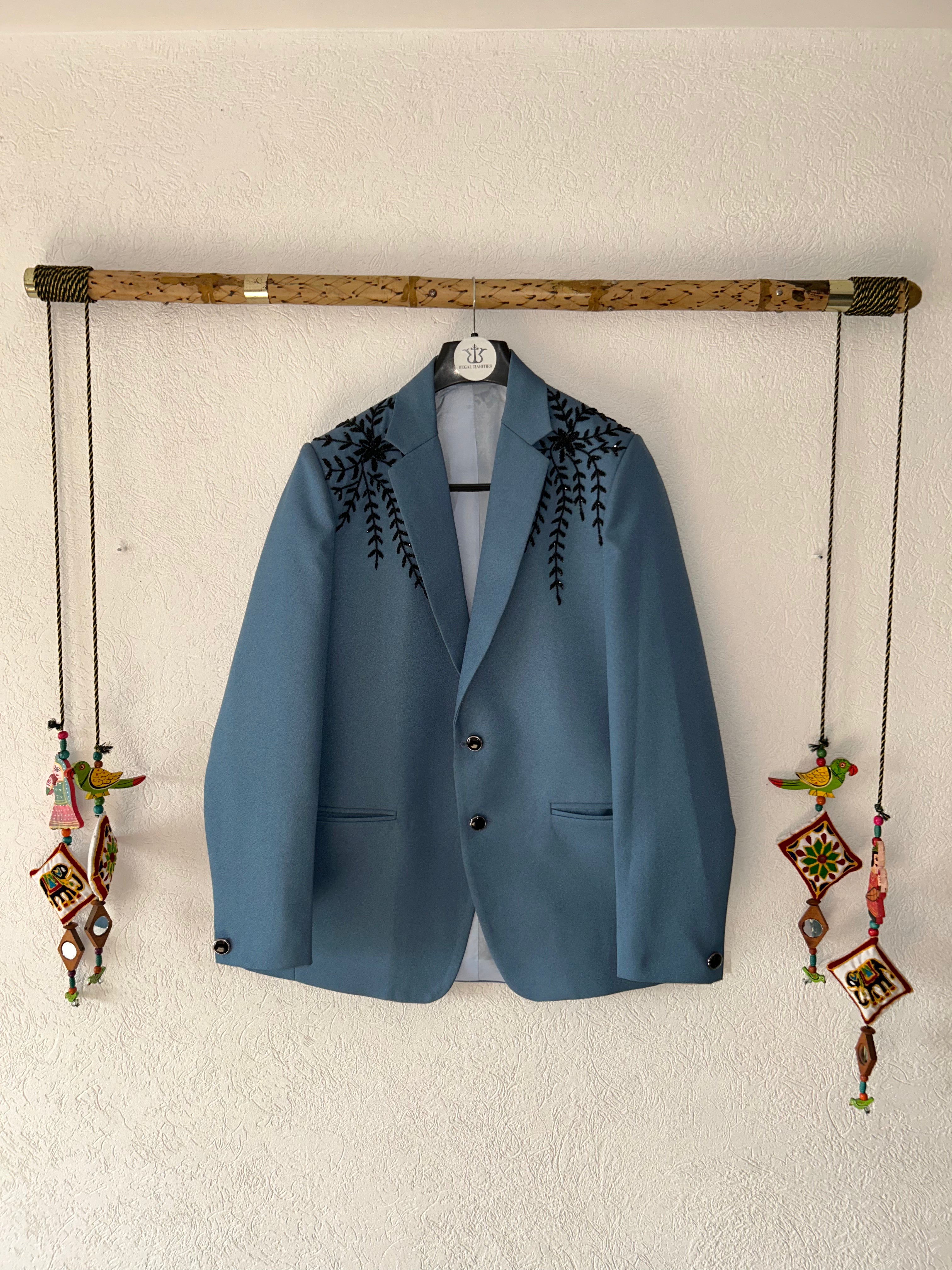 Le Nuit Pourpre – Hand Embroidered Blazer