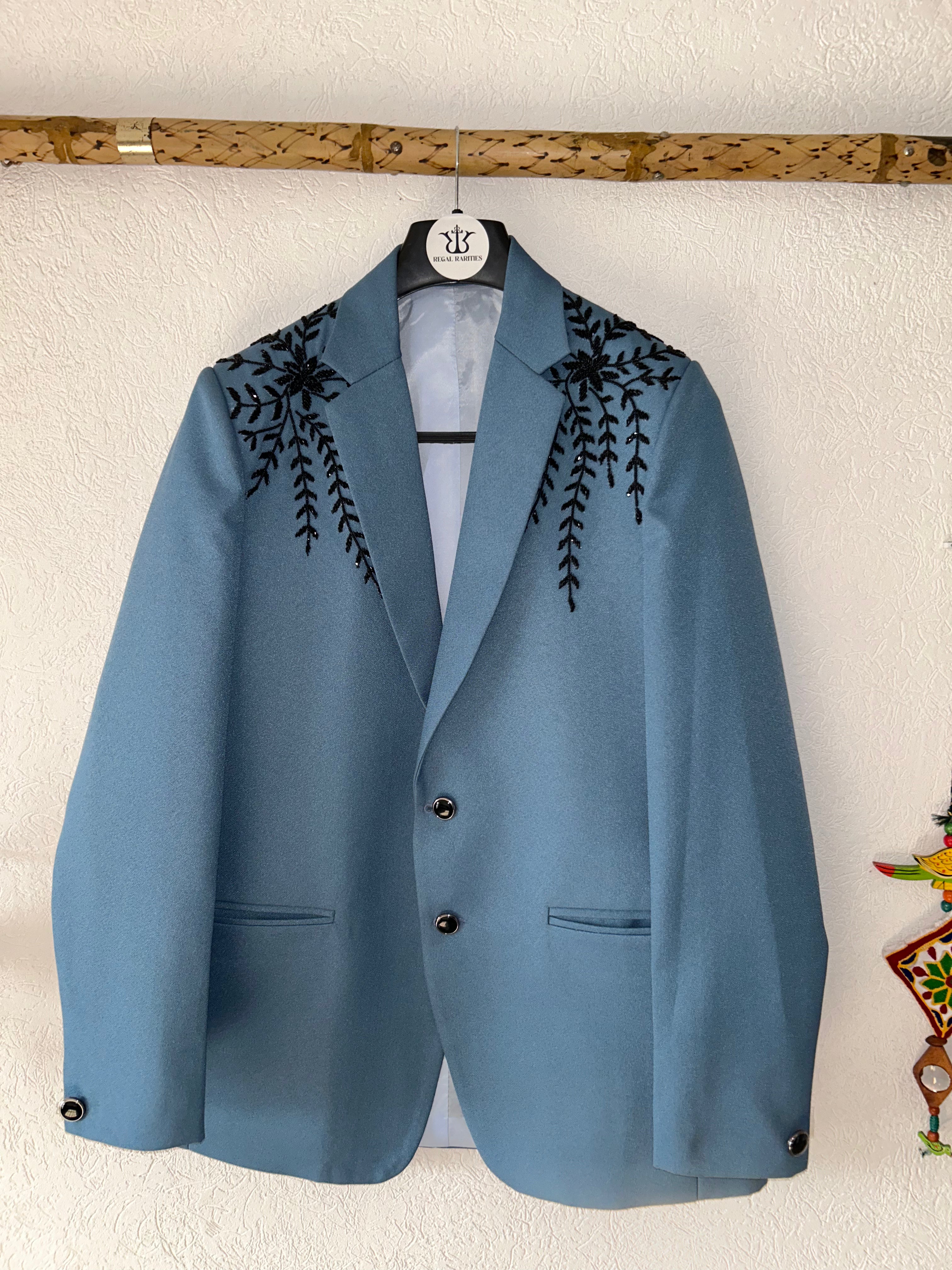 Le Nuit Pourpre – Hand Embroidered Blazer