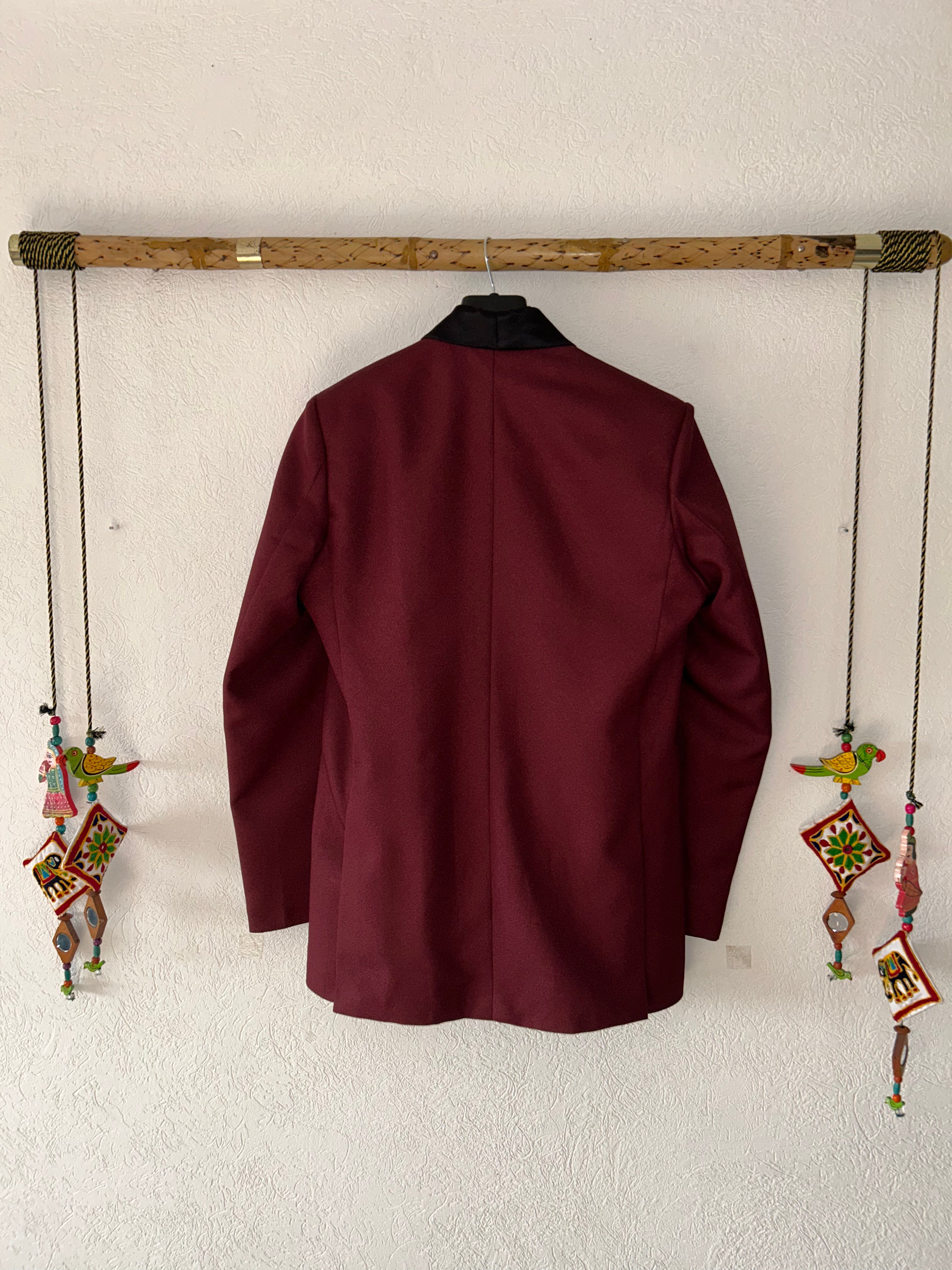 Le Vintage Merlot – Hand Embroidered Heritage Blazer