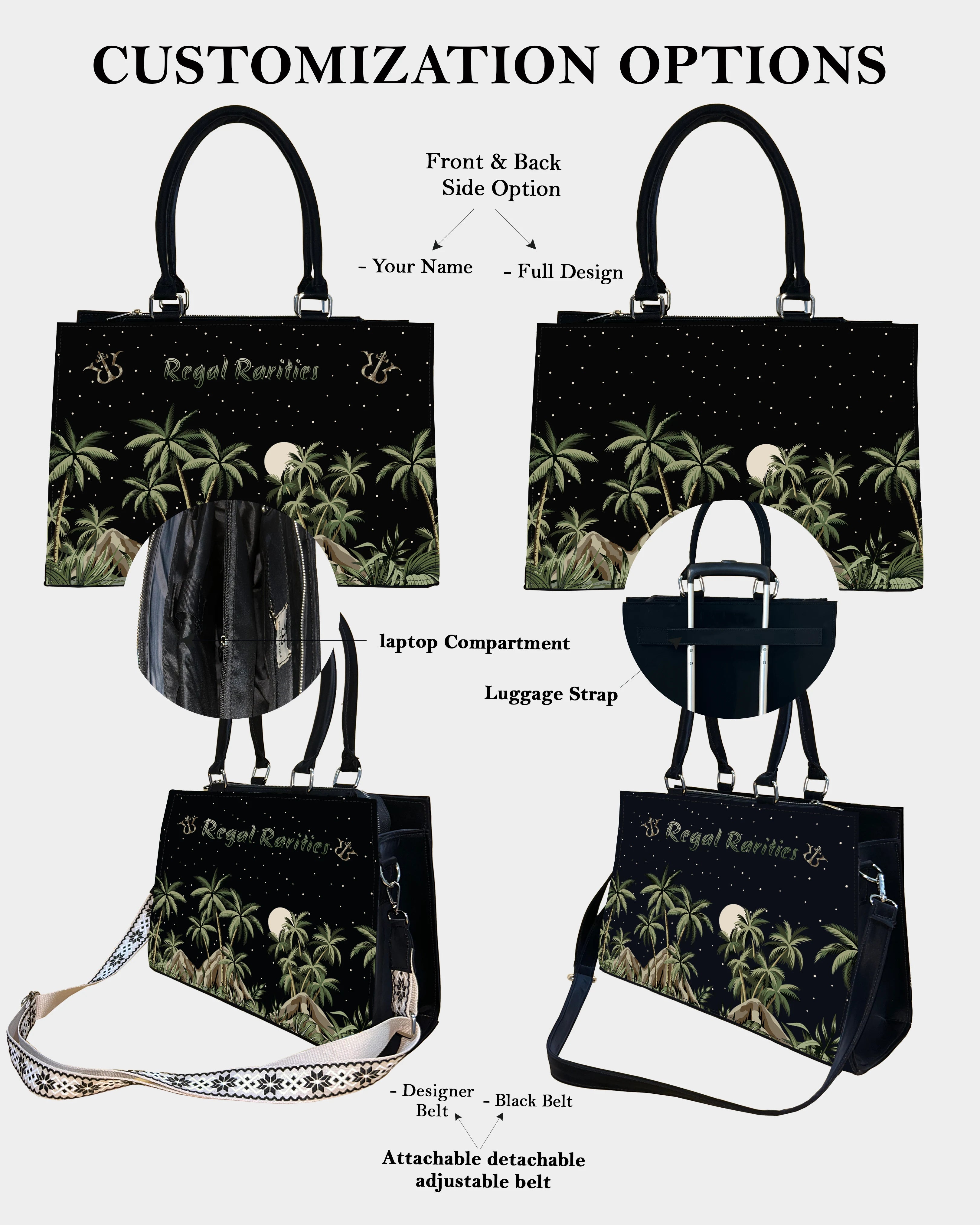Palm Grove Under the Moon Customized Crossbody Sling Bag – Wild Nature Night Scene