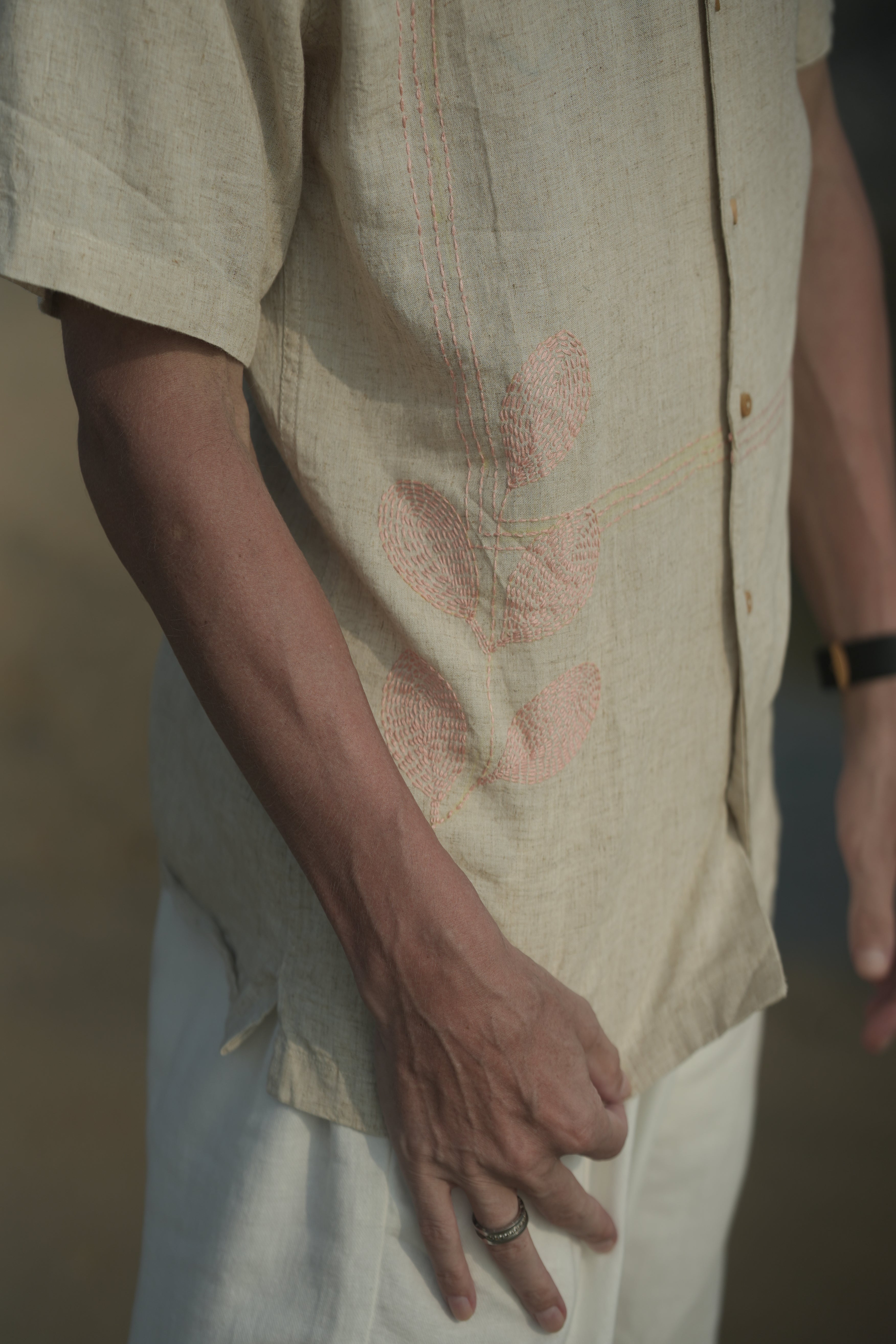Designer embroidered shirts for mens design with leaf