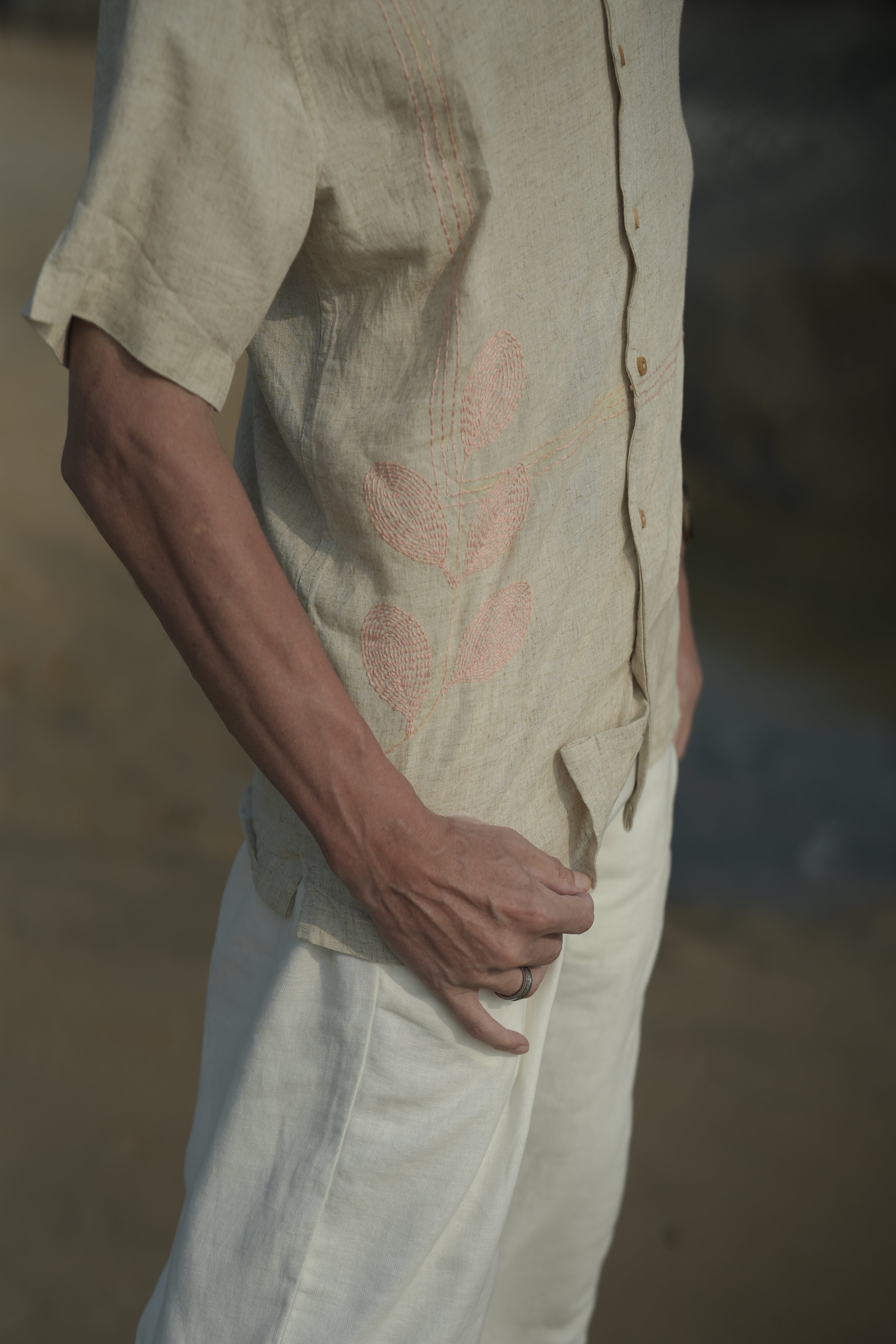 Designer embroidered shirts for mens design with leaf