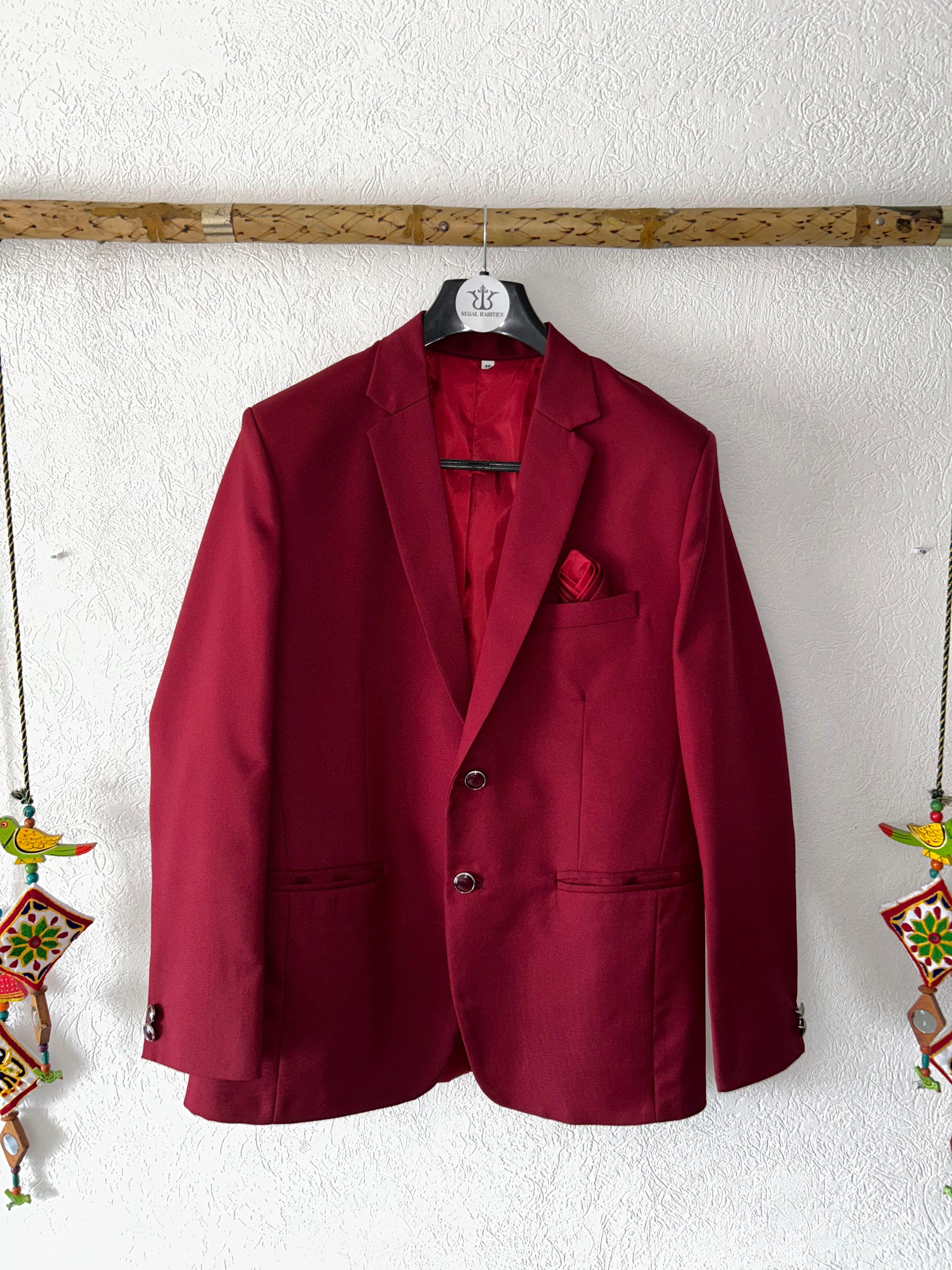 Elegant Oxblood Blazer