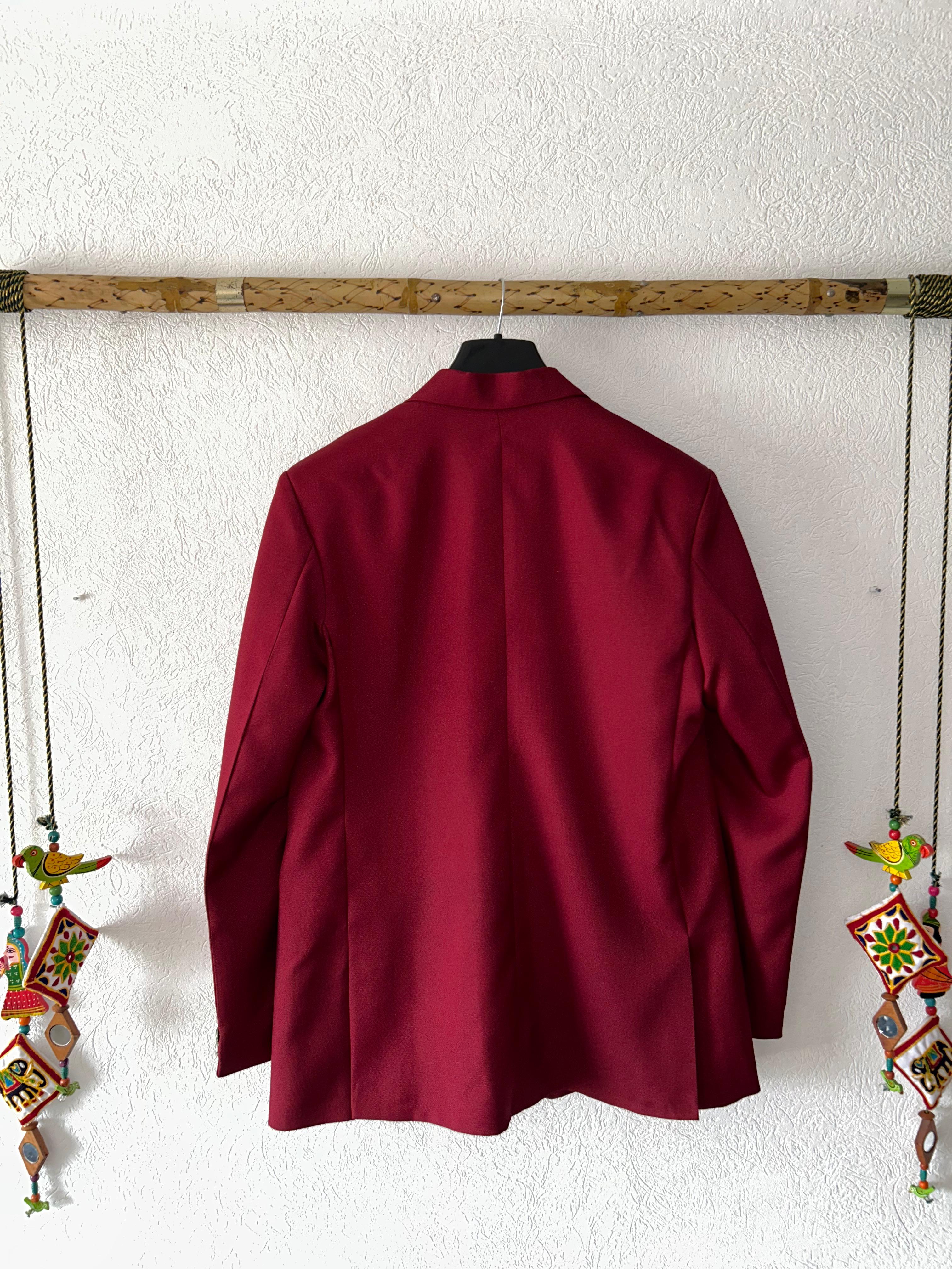 Elegant Oxblood Blazer