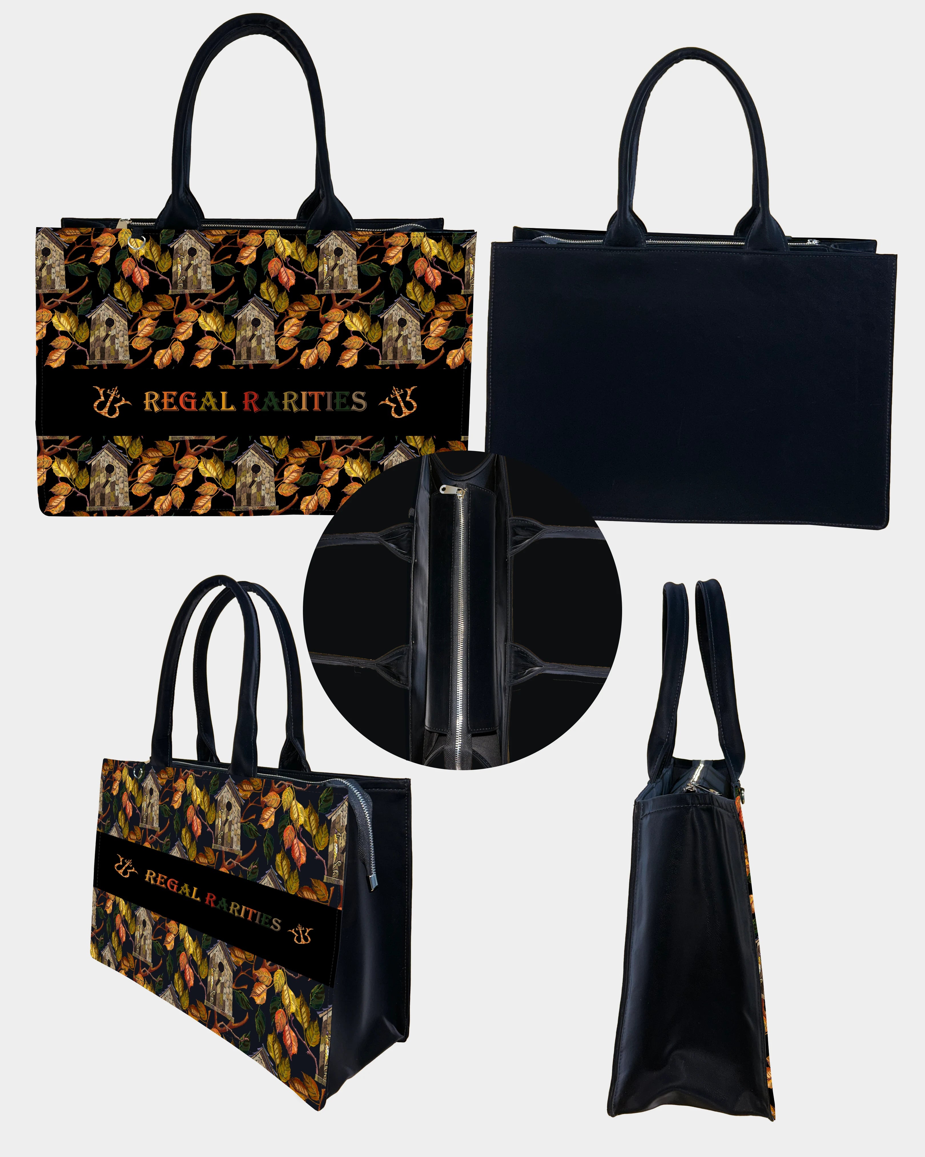 Rustic Birdhouse Customized Tote Bag – Autumn Forest Vibes