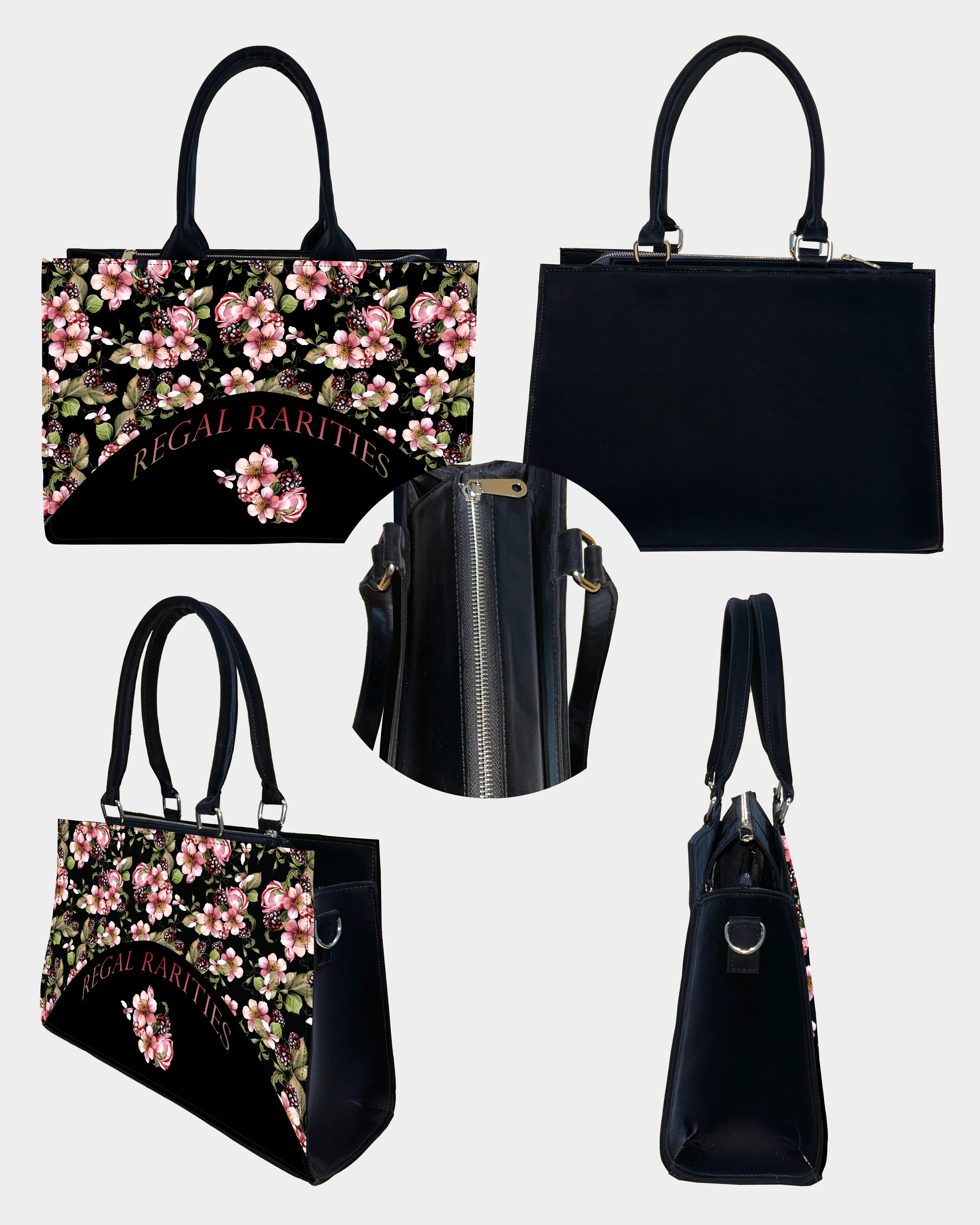 Twilight Blackberry Blossom Customized Crossbody Sling Bag – Bold, Botanical & Bespoke