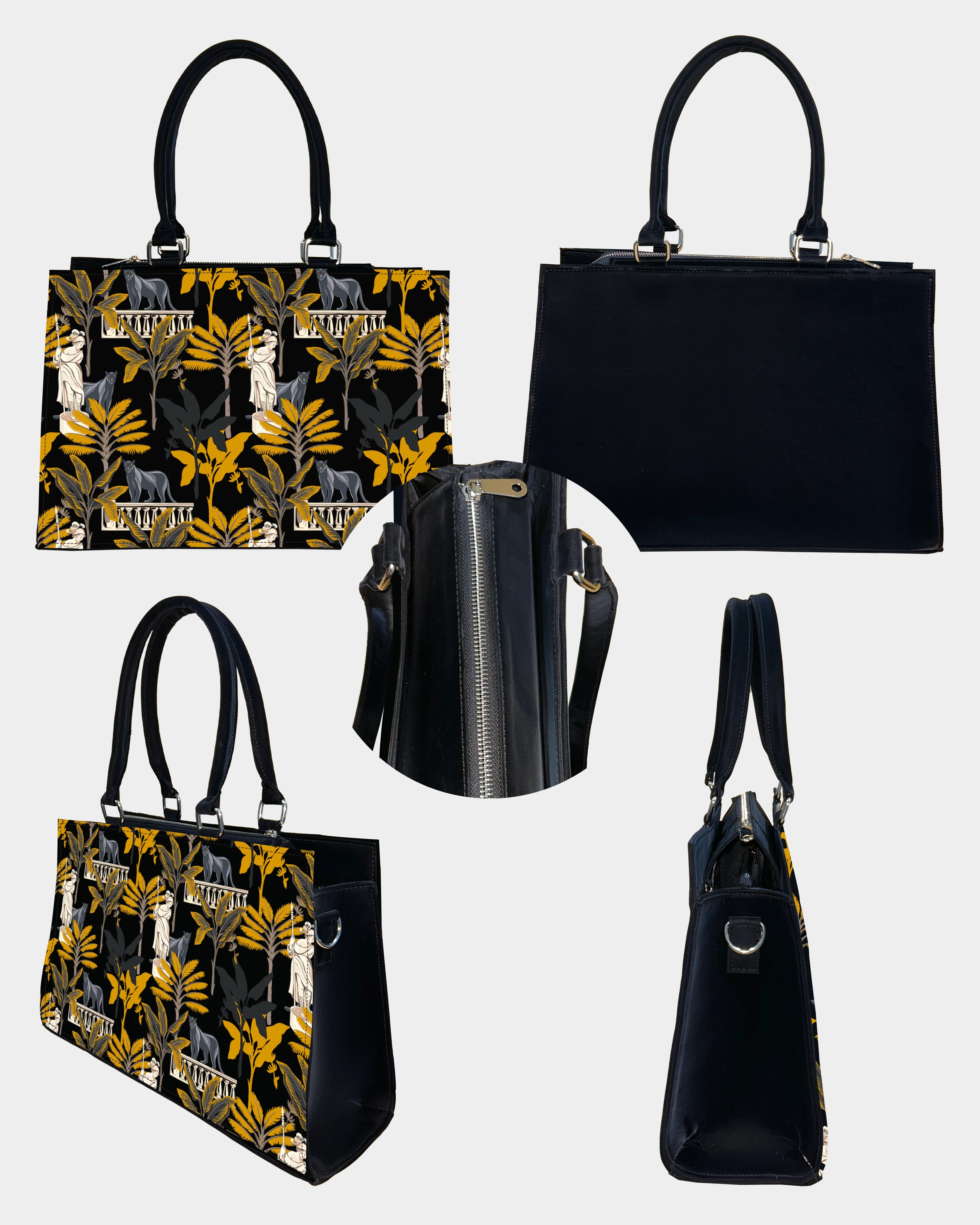Black Panther & Palm Tree Designer Crossbody Sling Bag-Sweet & Colorful Design