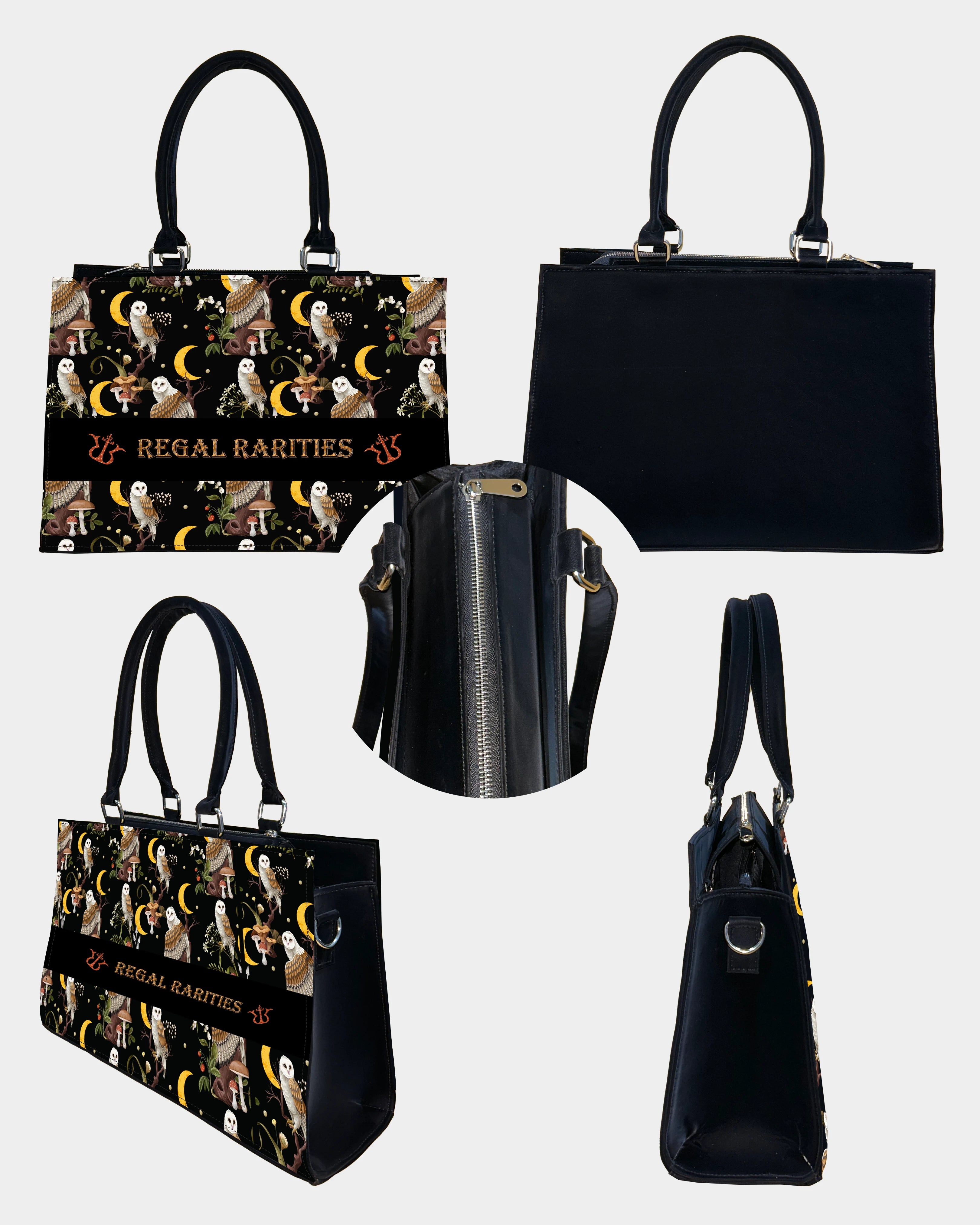 Celestial Owl & Mushroom Customized Crossbody Sling Bag – Dreamy Woodland Whimsy