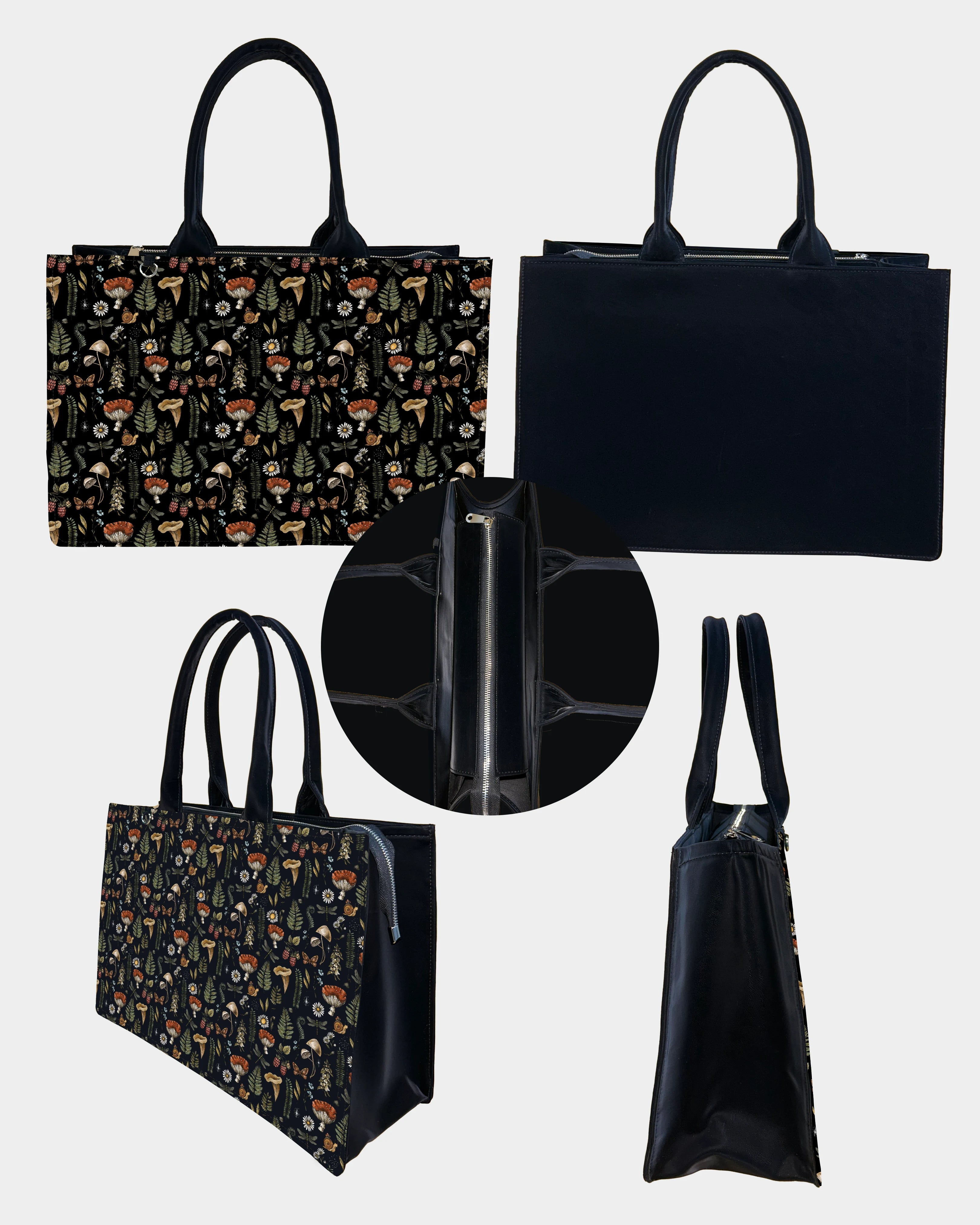 Mushroom Garden Designer Tote Bag – Vintage & Nature-Inspired