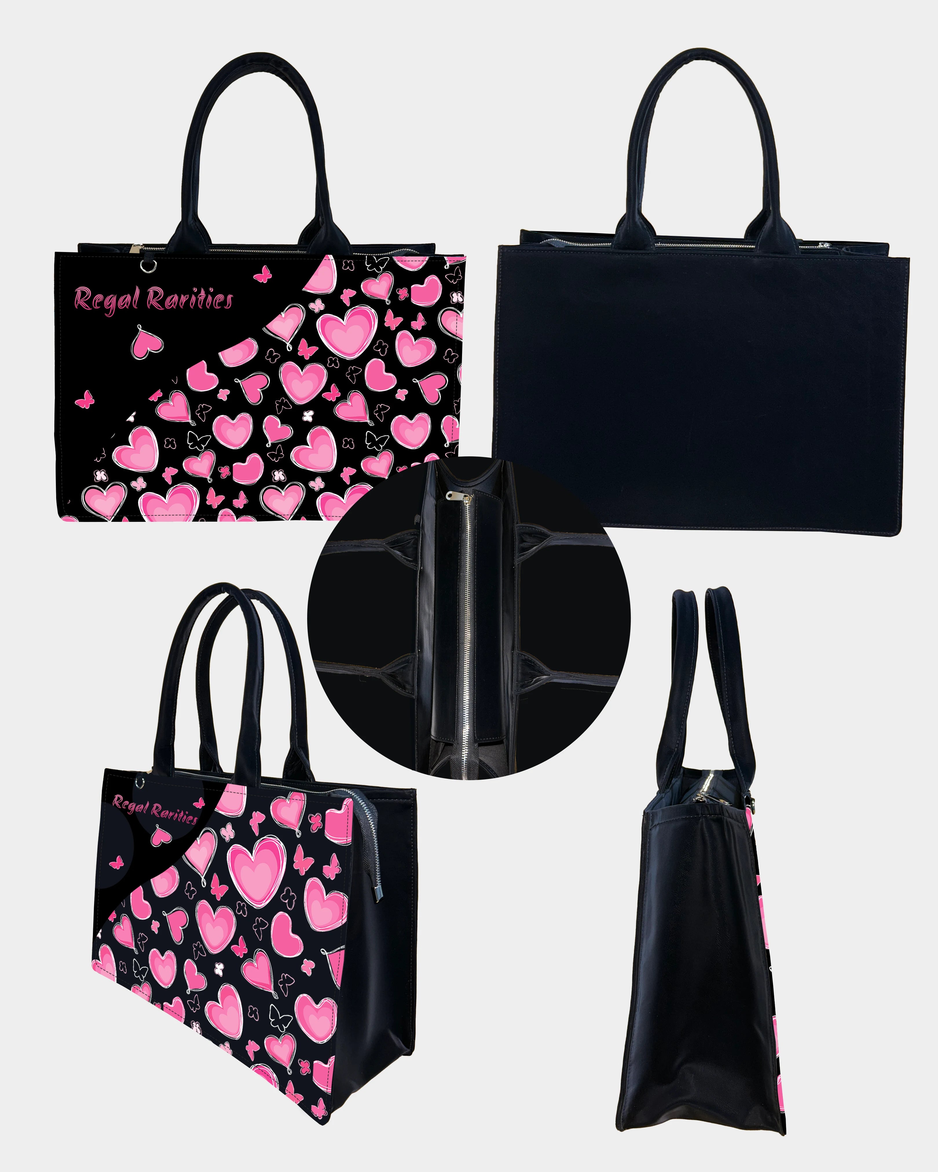 Pink Heart Customized Tote Bag – Trendy Gift Idea & Valentine Design