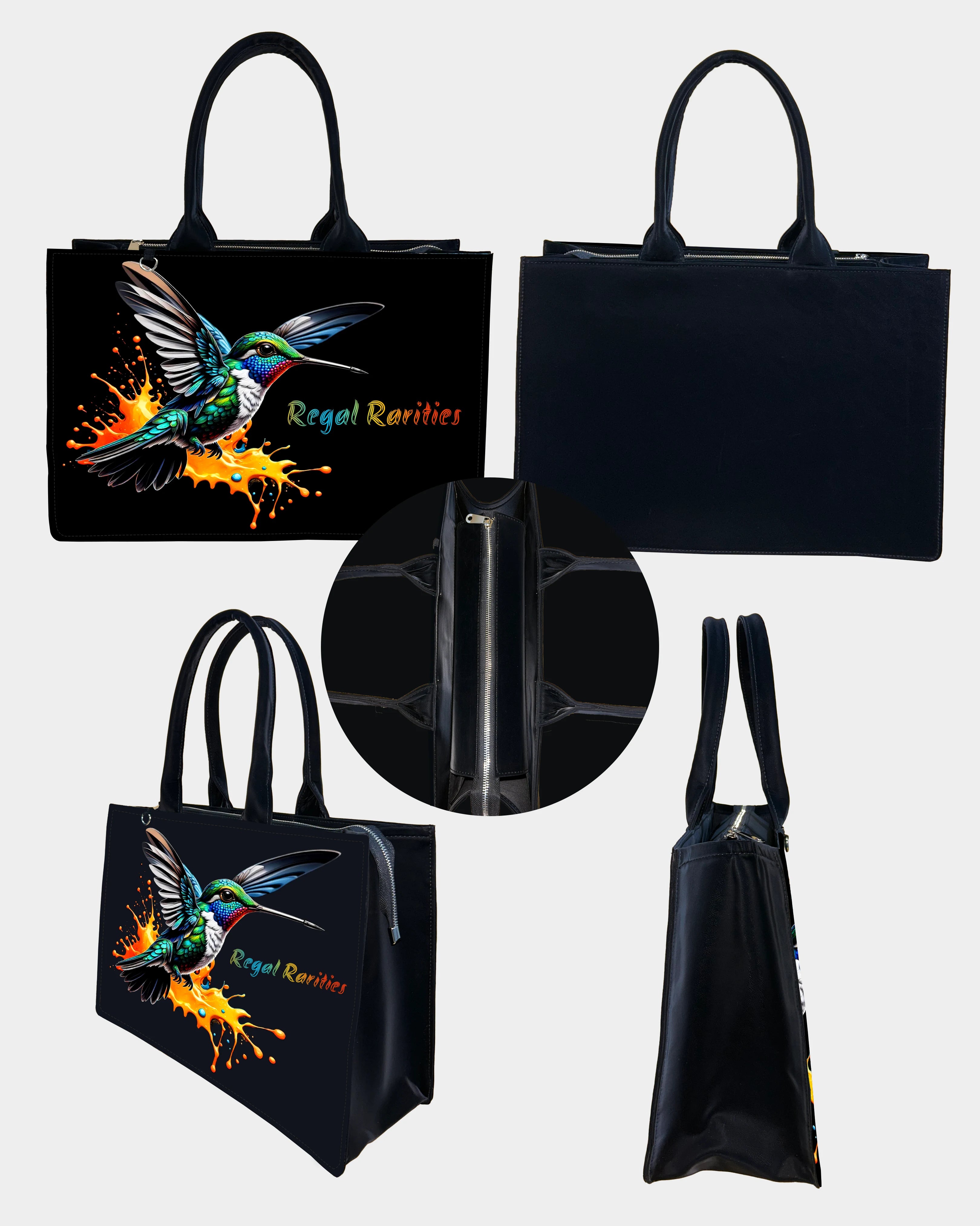 Sky Splash Hummingbird Customized Tote Bag – A Burst of Freedom
