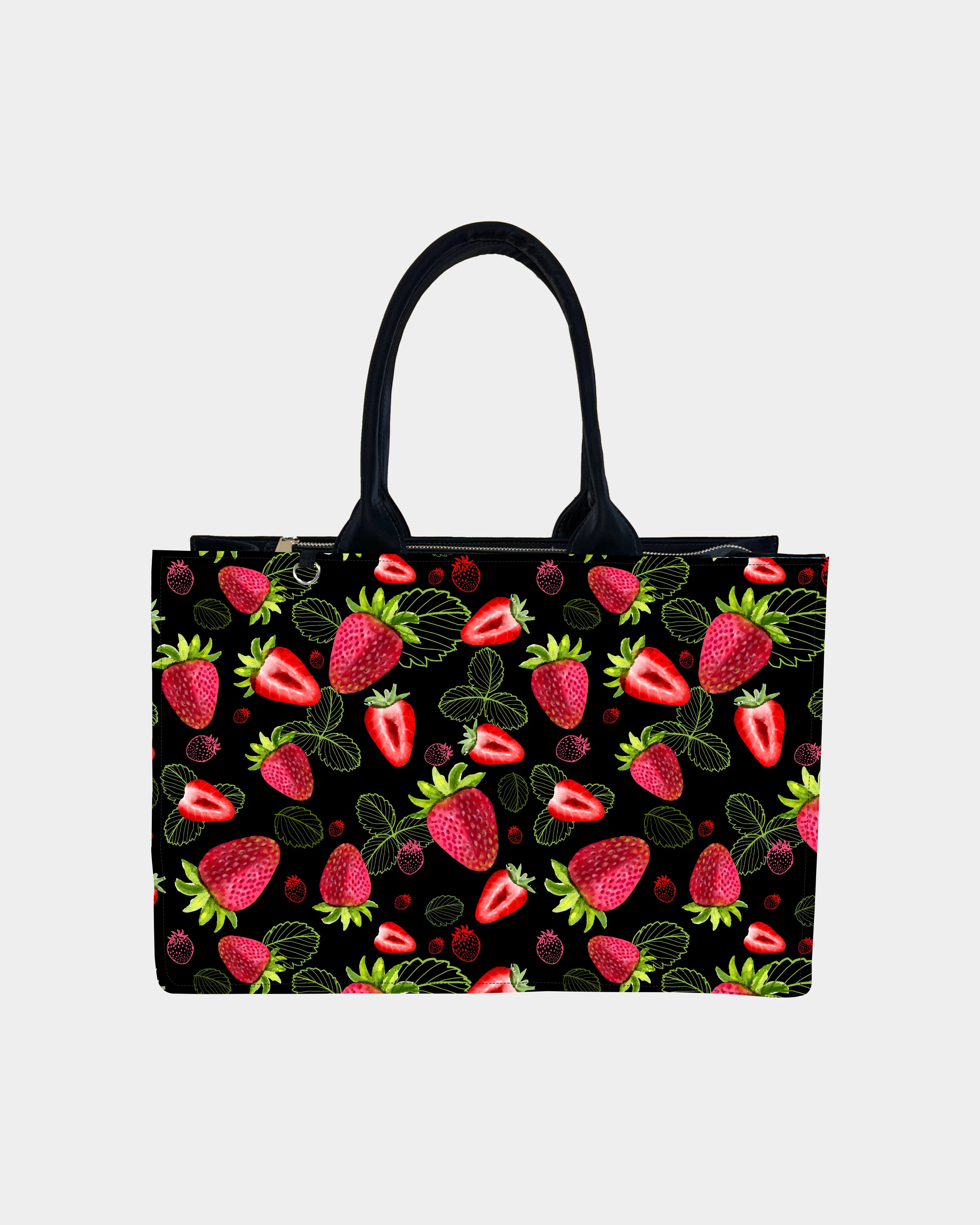 Cottagecore Berry Bloom Designer Tote Bag – Floral Fantasy in Pink