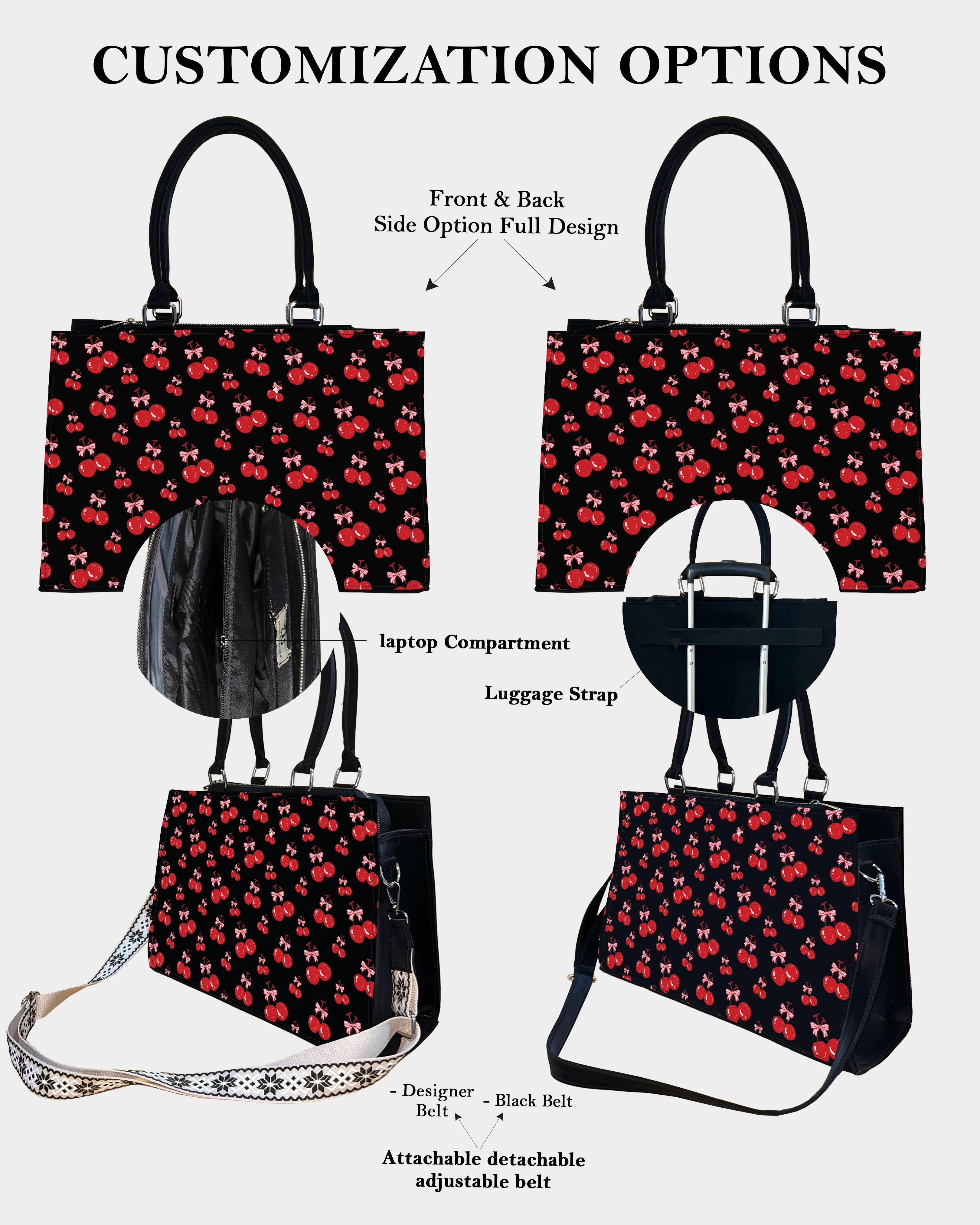 Cherry Love Bow Designer Crossbody Sling Bag – Cute & Trendy Design