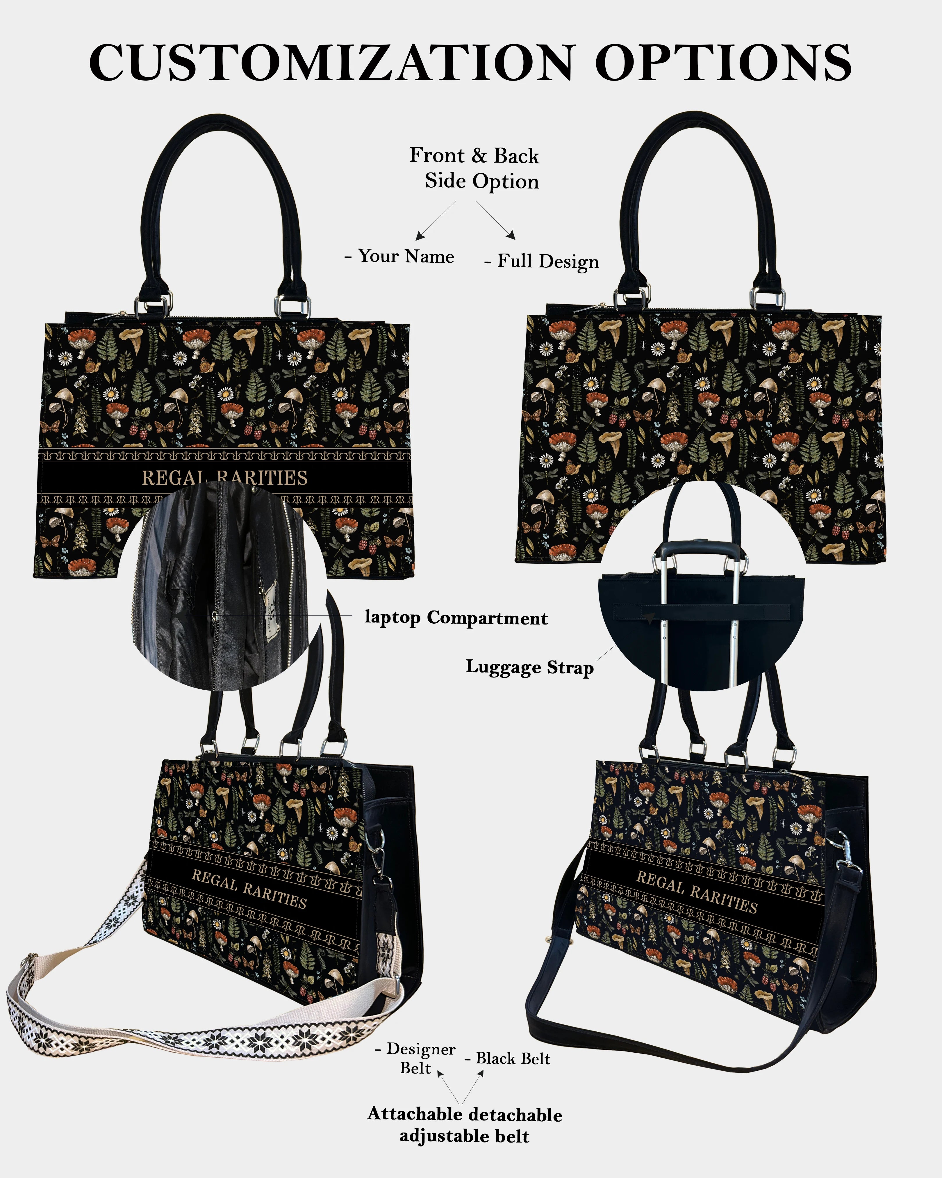 Mushroom Garden Customized Crossbody Sling Bag Bag – Vintage & Nature-Inspired