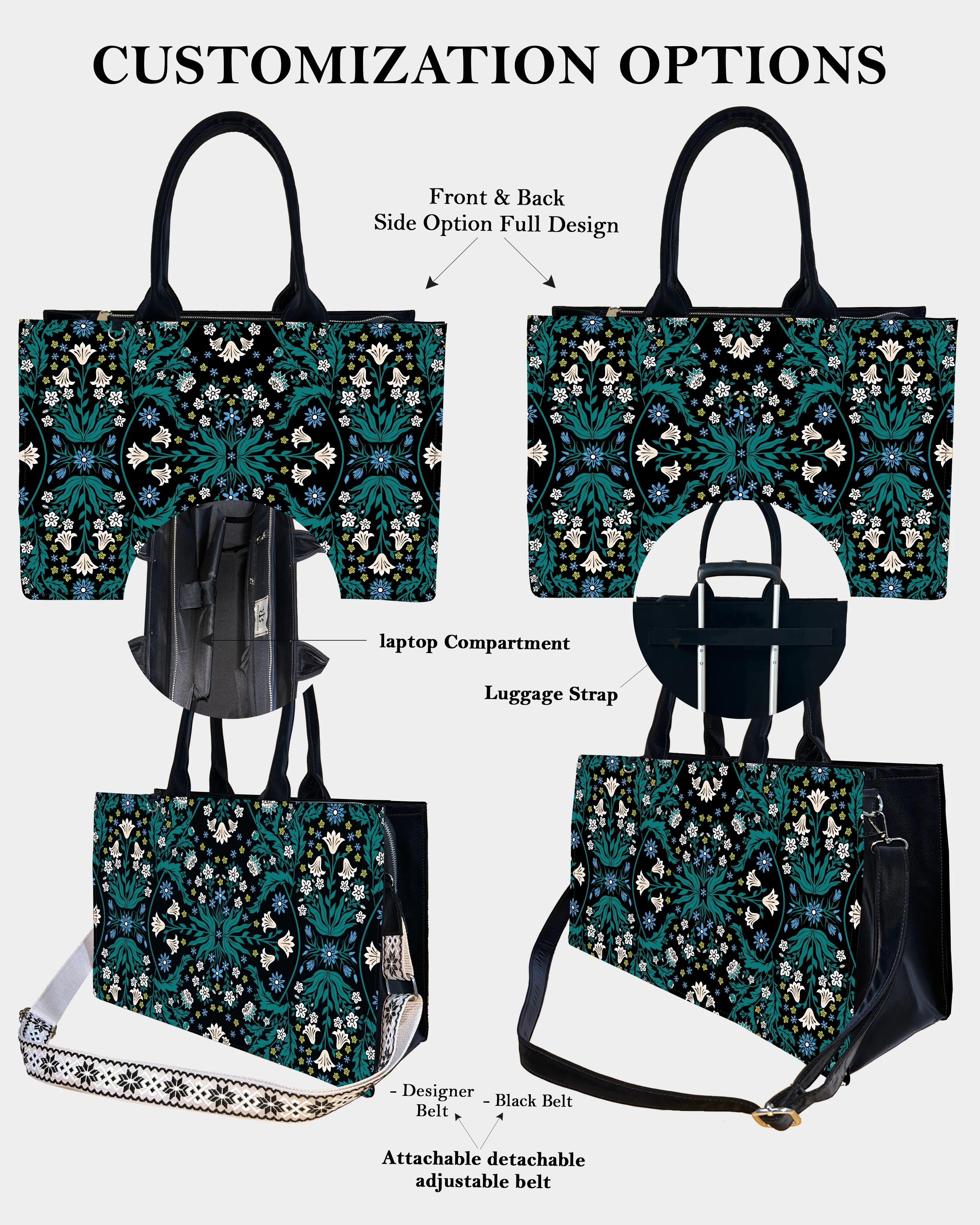 Retro Wildflower Mandala Designer Tote Bag – Perfect Gift for Her