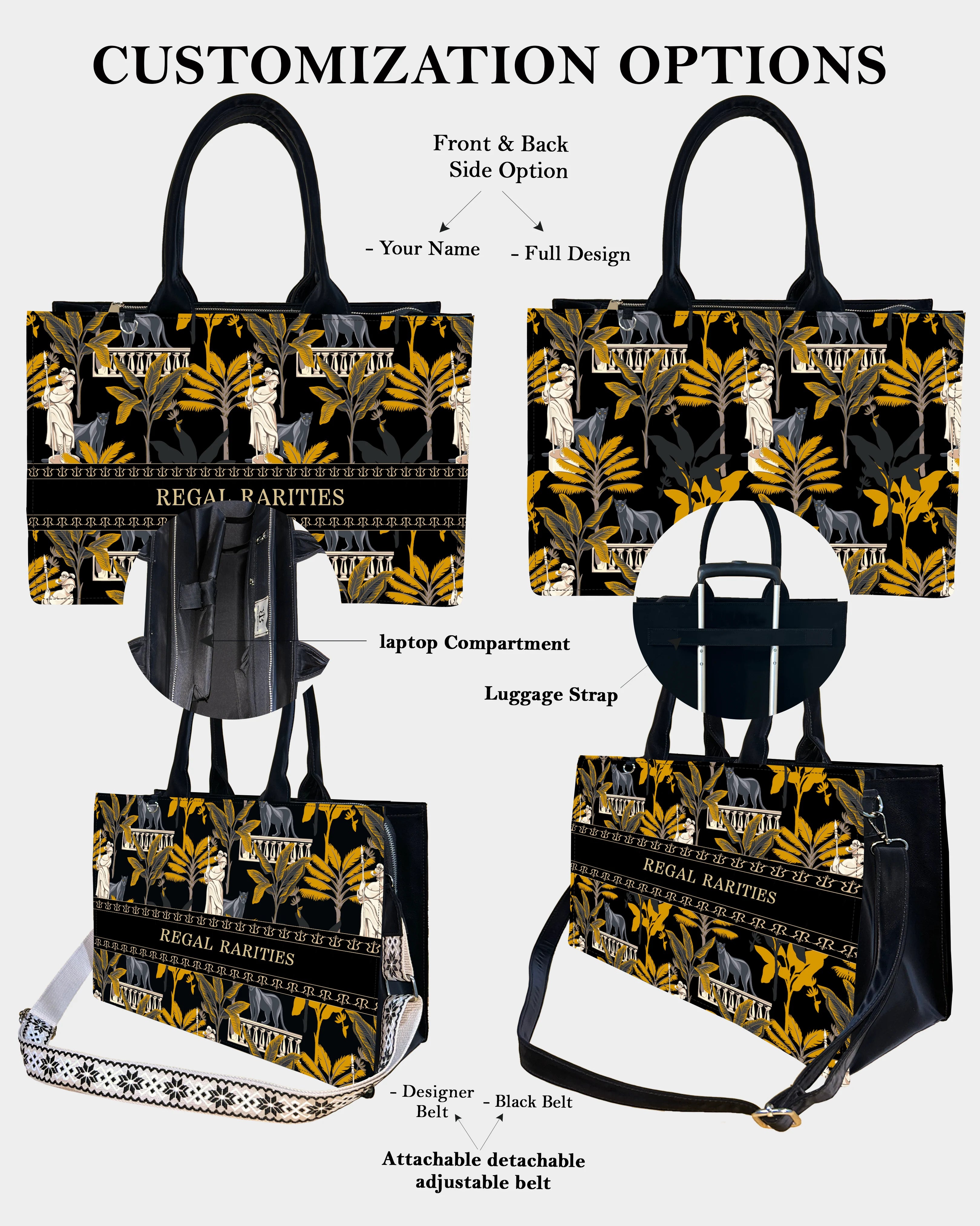 Black Panther & Palm Tree Customized Crossbody Sling Bag-Sweet & Colorful Design