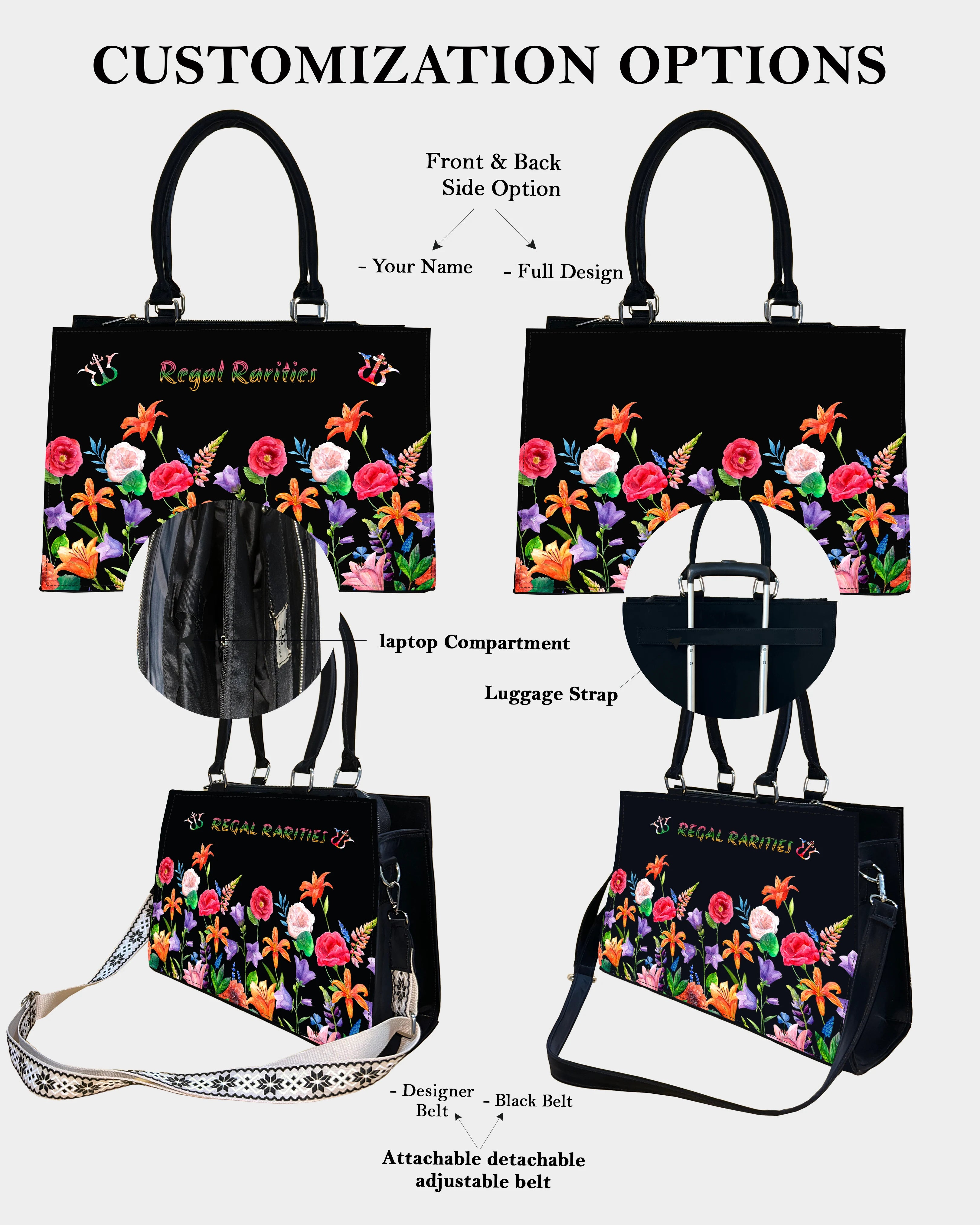 Modern Watercolor Floral Customized Crossbody Sling Bag – Statement Artistic Style