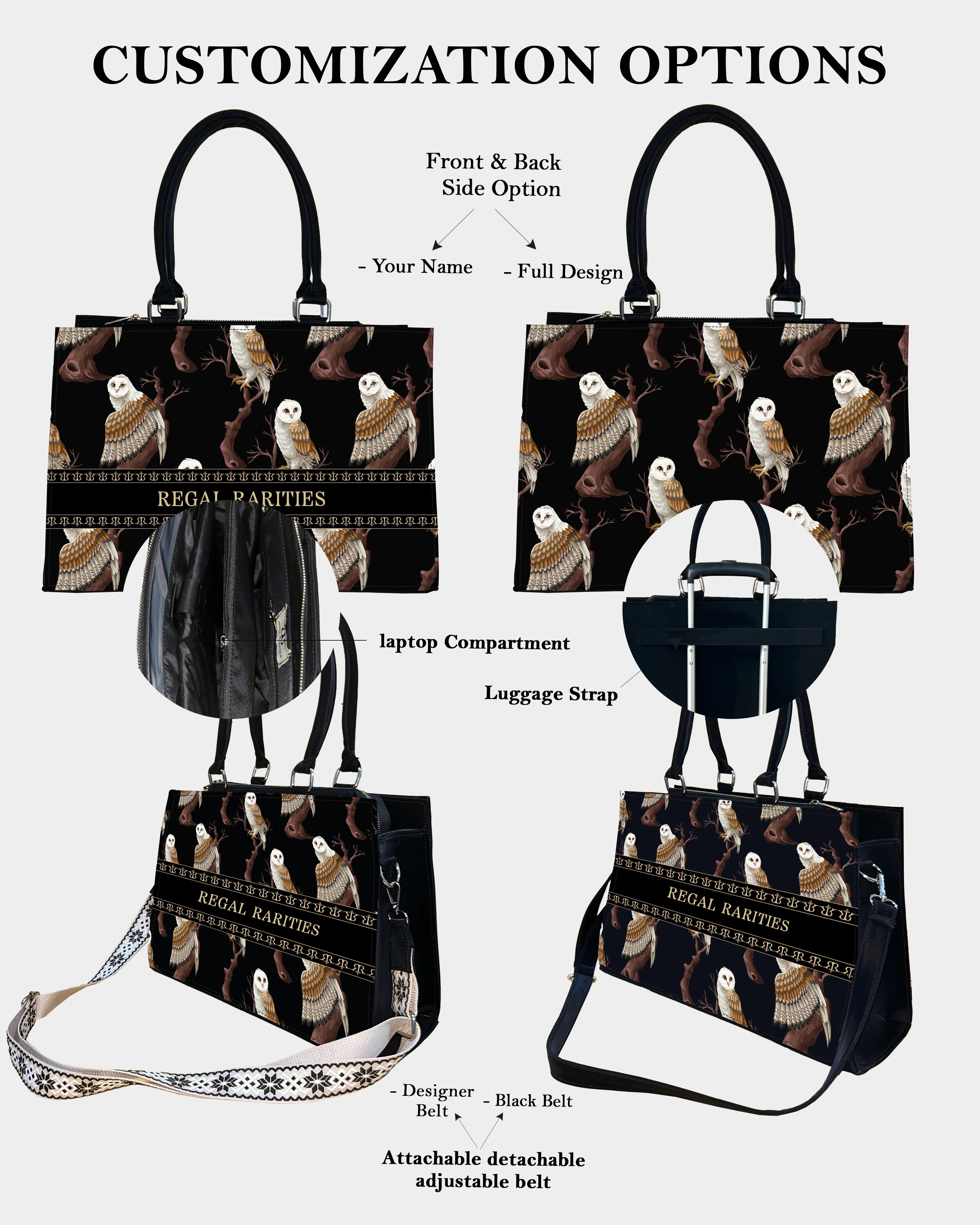 Owl in the Dark Customized Crossbody Sling Bag – Magical Nocturnal Mood