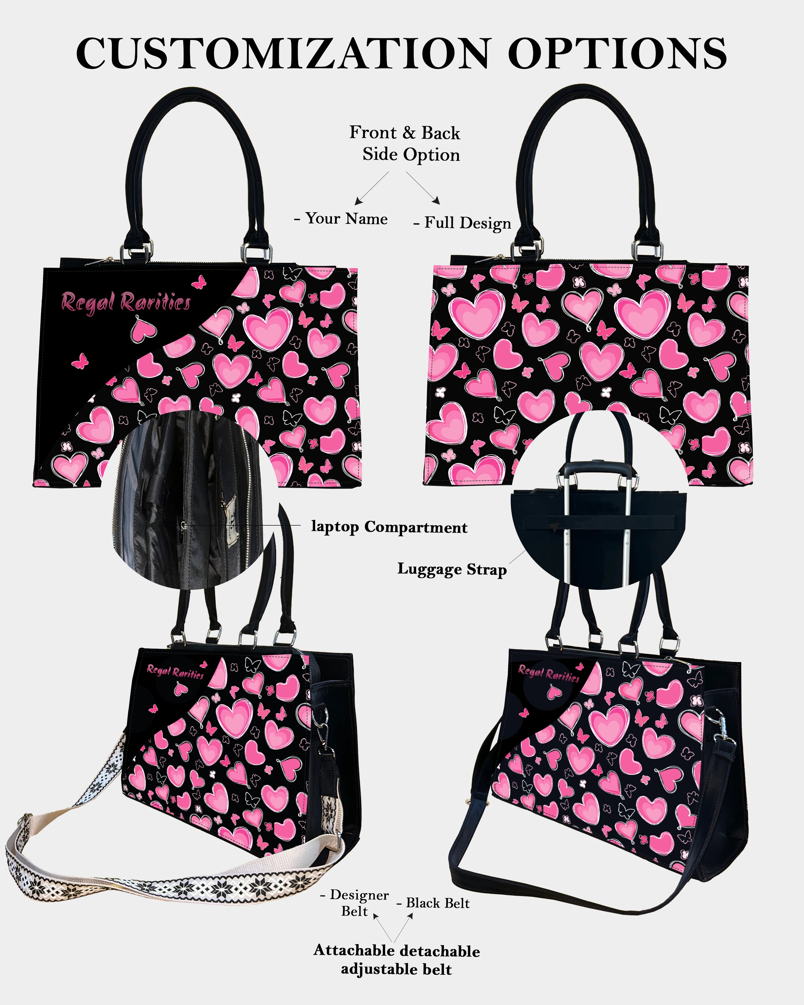 Pink Heart Customized Crossbody Sling Bag – Trendy Gift Idea & Valentine Design