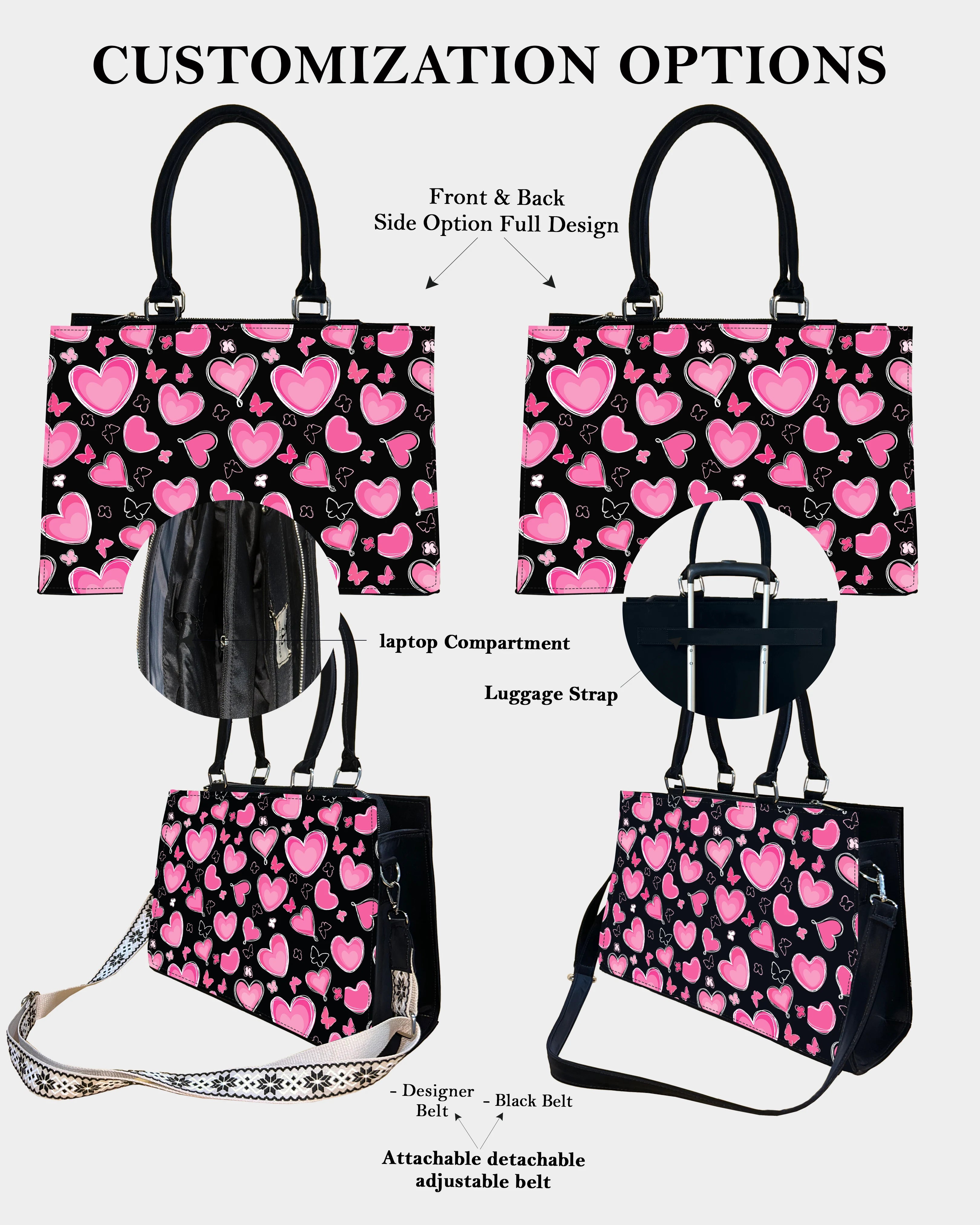 Pink Heart Designer Crossbody Sling Bag – Trendy Gift Idea & Valentine Design