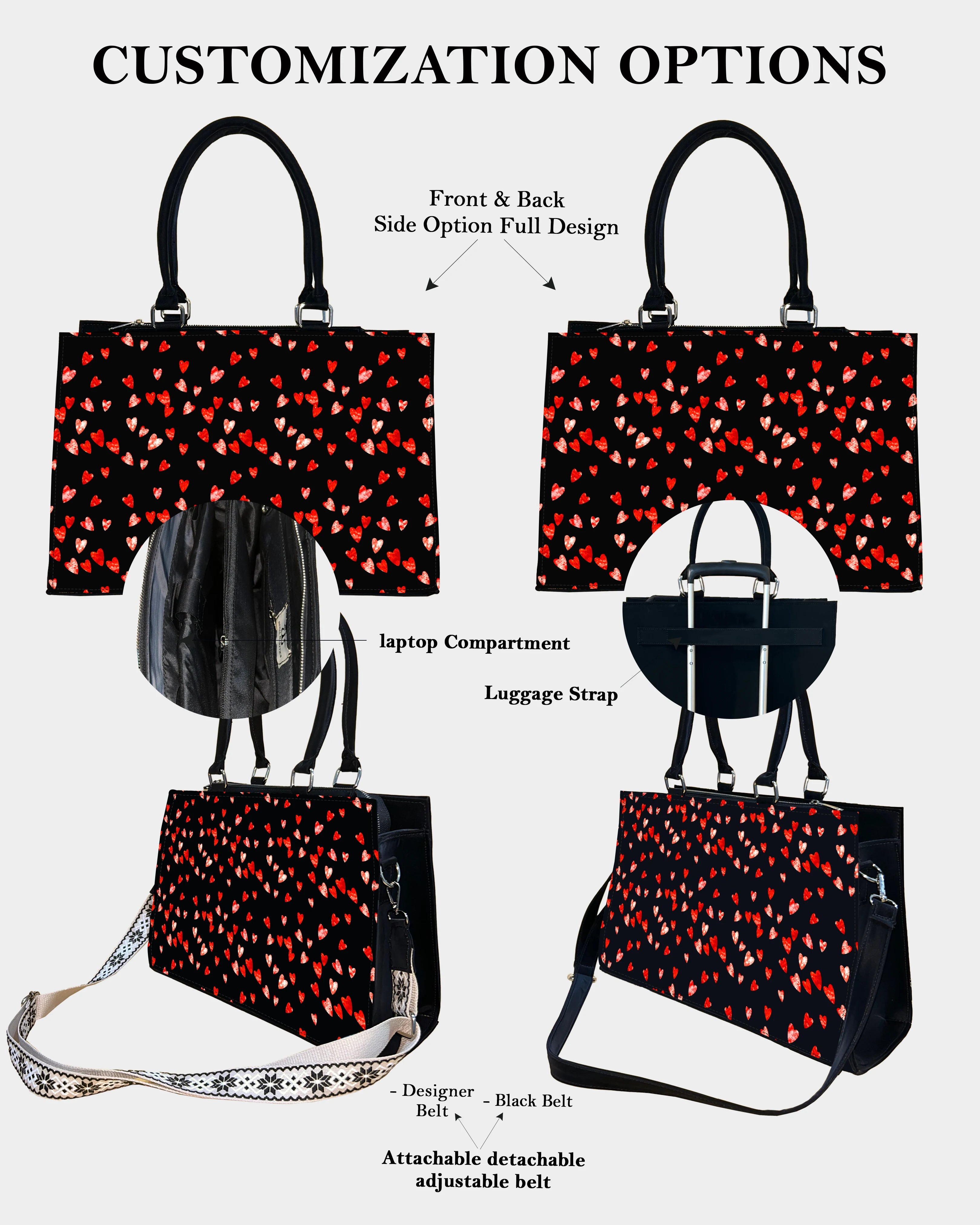 Romantic Heart Print Designer Crossbody Sling Bag – Perfect Gift for Her