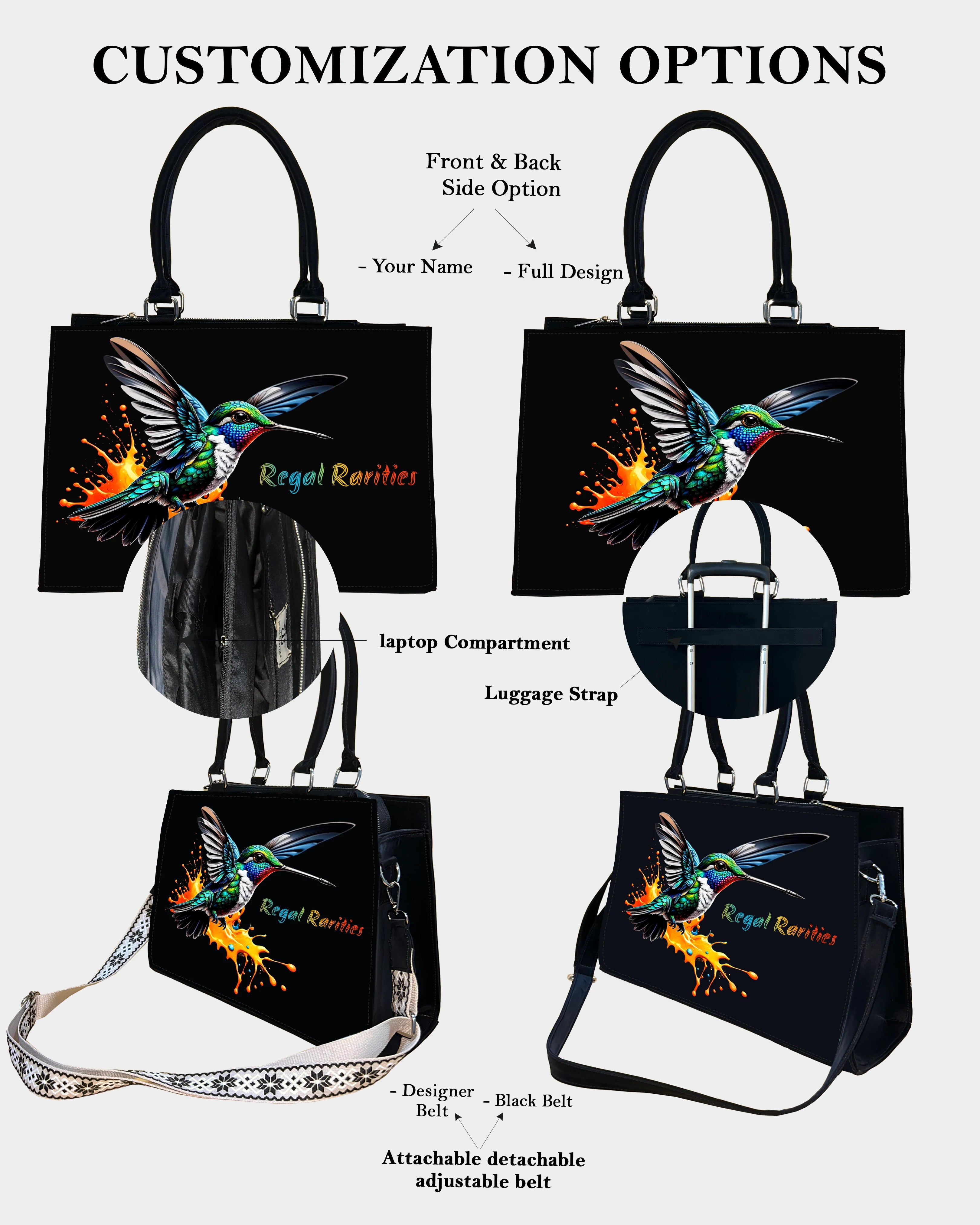 Sky Splash Hummingbird Customized Crossbody Sling Bag– A Burst of Freedom