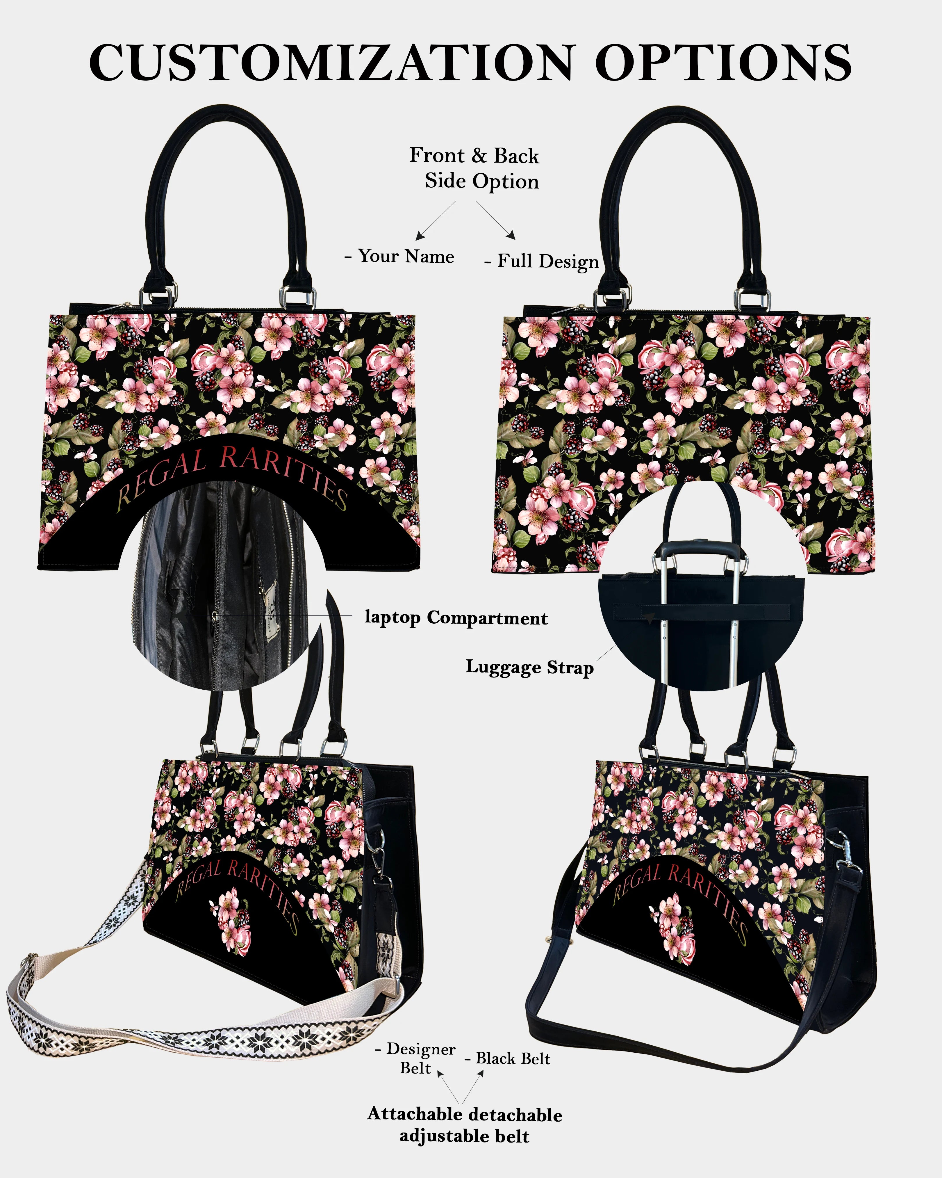 Twilight Blackberry Blossom Customized Crossbody Sling Bag – Bold, Botanical & Bespoke