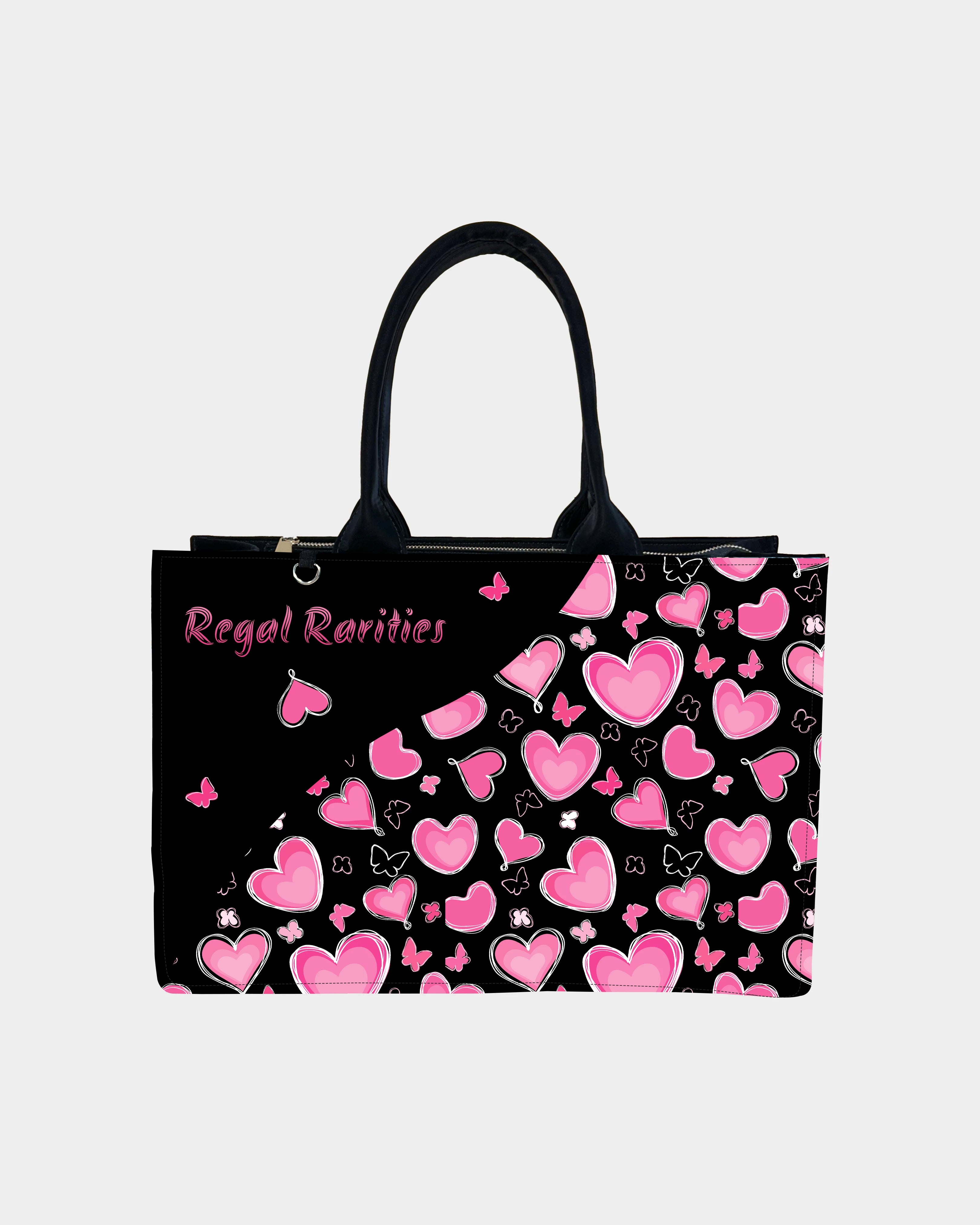 Pink Heart Customized Tote Bag – Trendy Gift Idea & Valentine Design