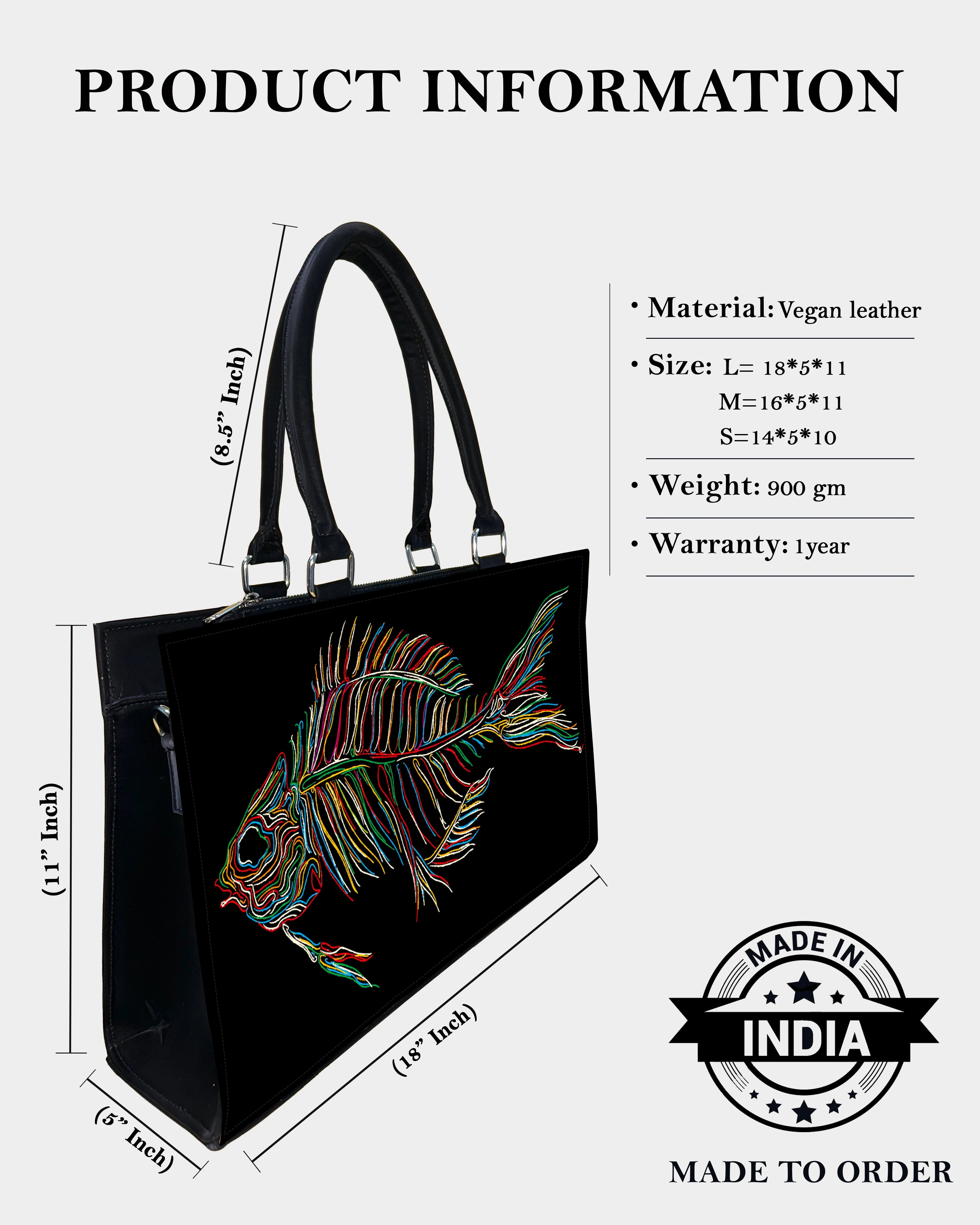 Colorful Fish Skeleton Designer Crossbody Sling Bag – Artistic & Edgy Design