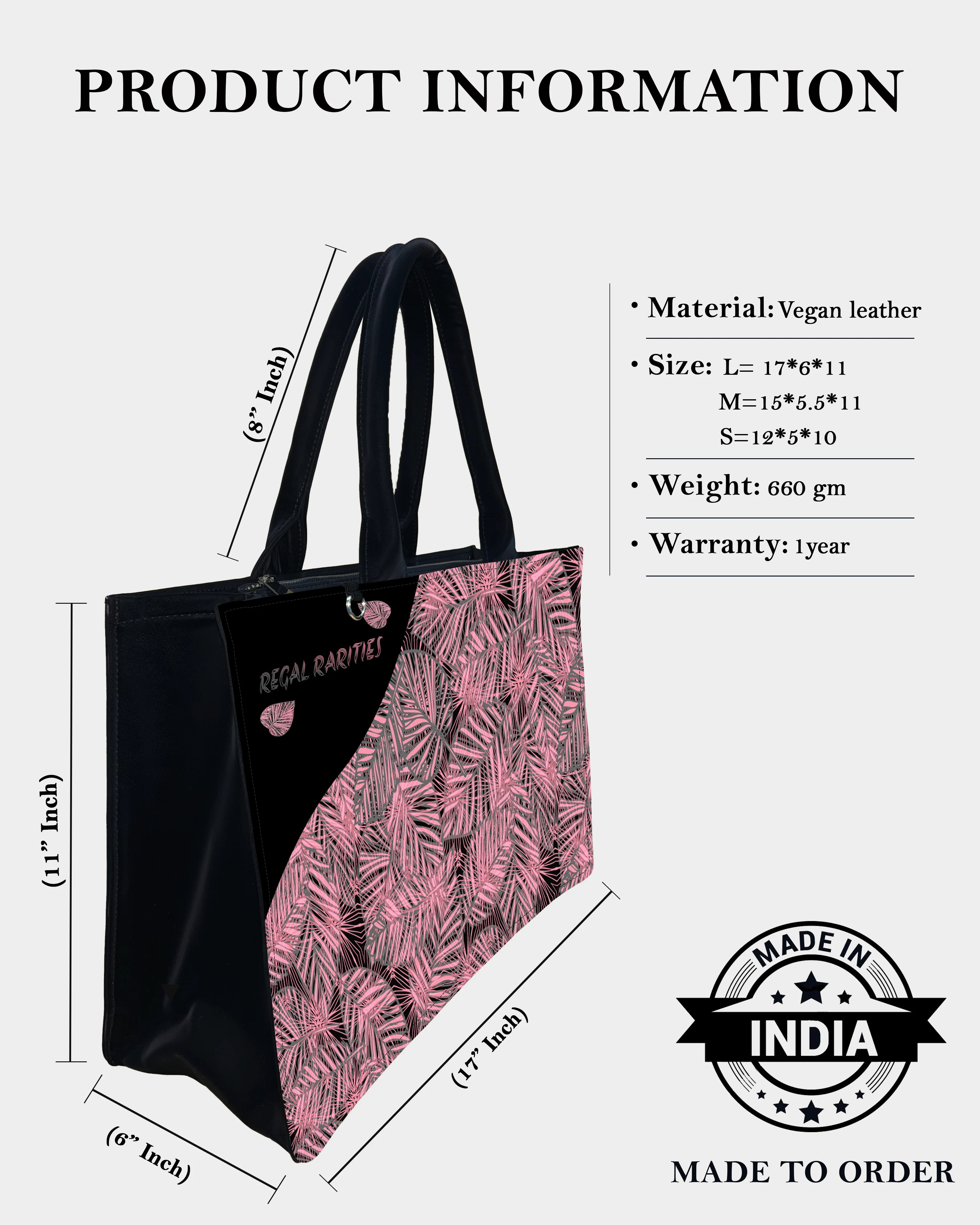 Boho Leaf Pattern Customized Tote Bag – Stylish & Everyday Use