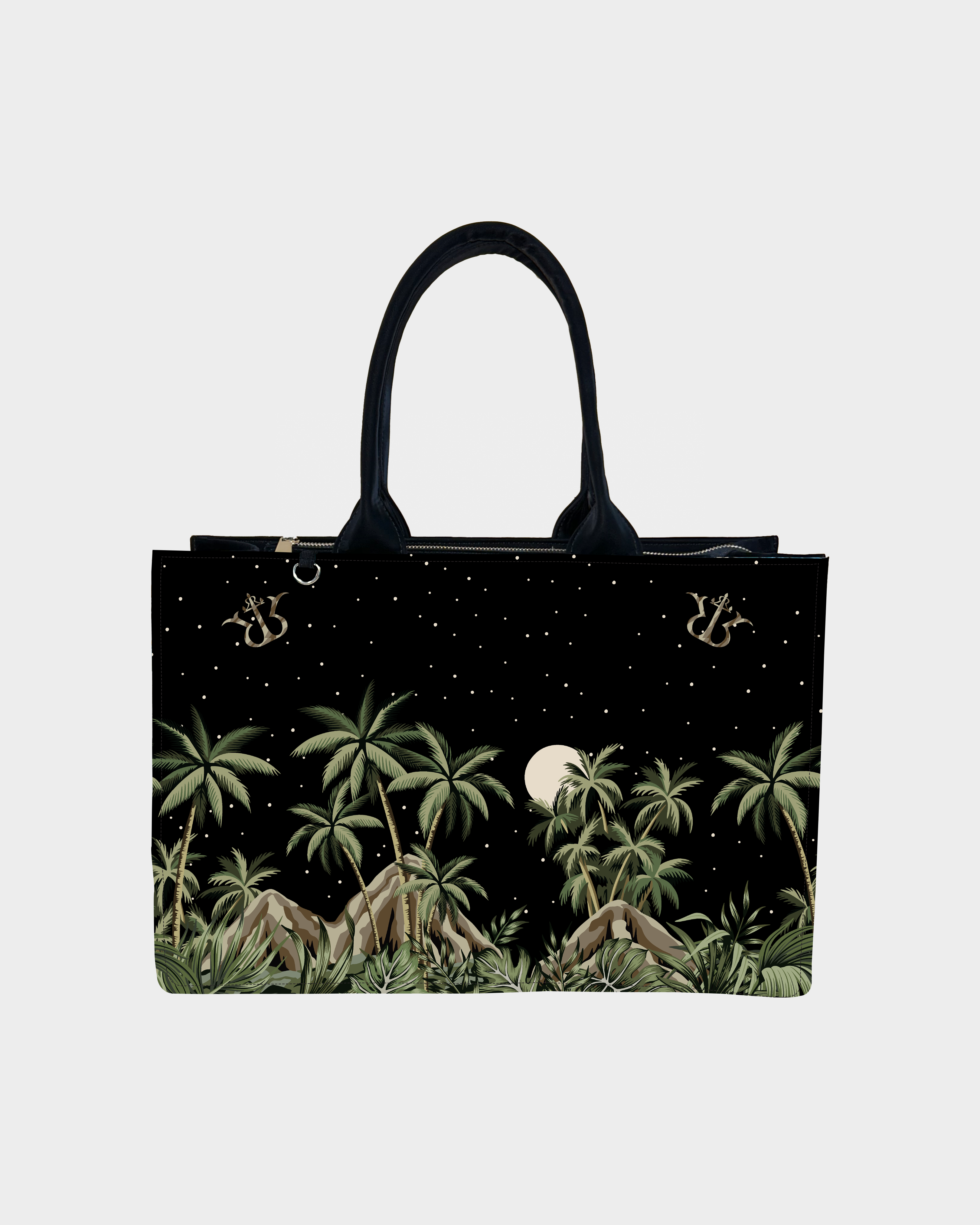 Palm Grove Under the Moon Designer Tote Bag –  Wild Nature Night Scene